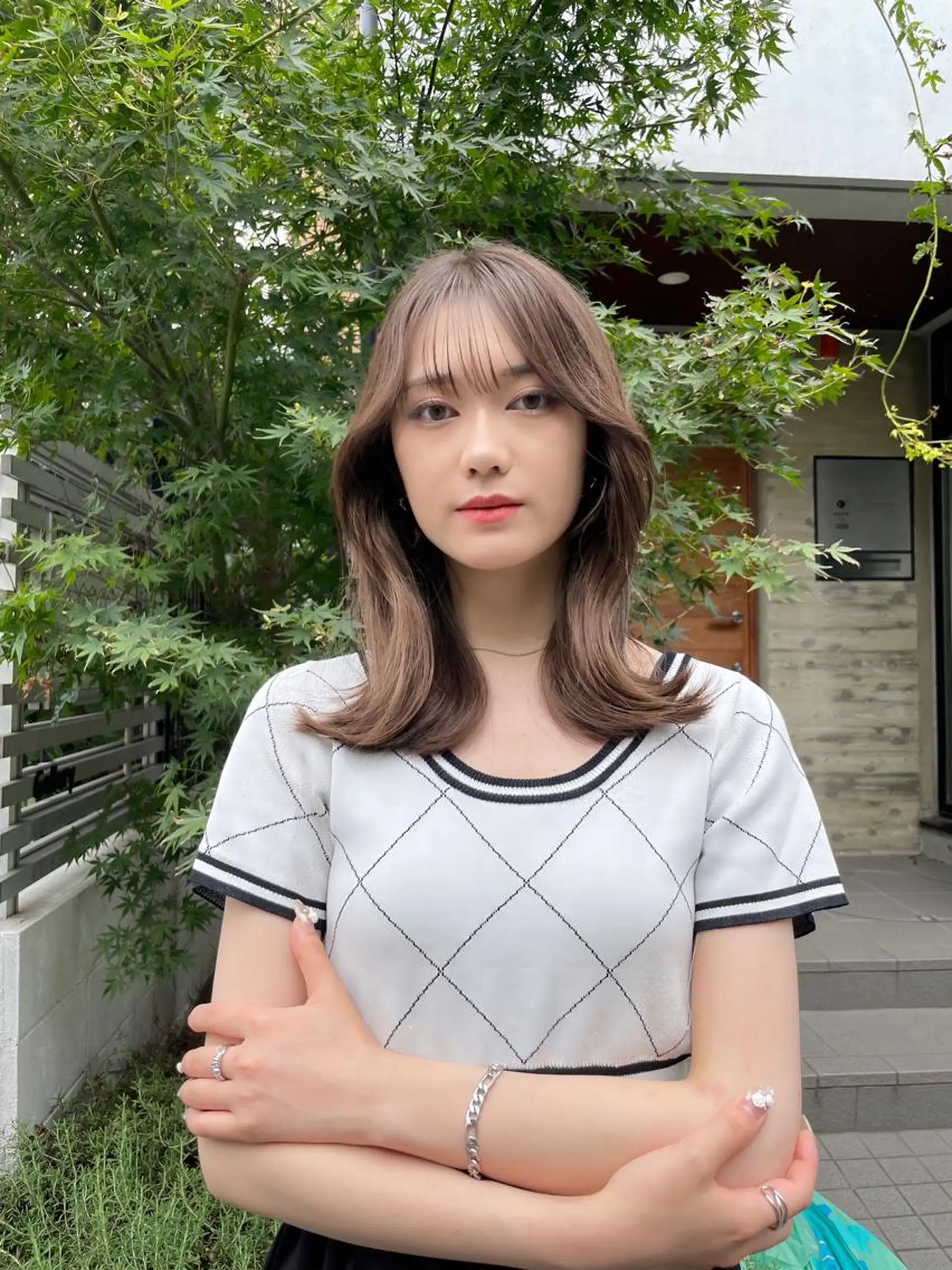 ミディアム カラー 顔周りカット× 髪質改善【リョウ】のヘアスタイル