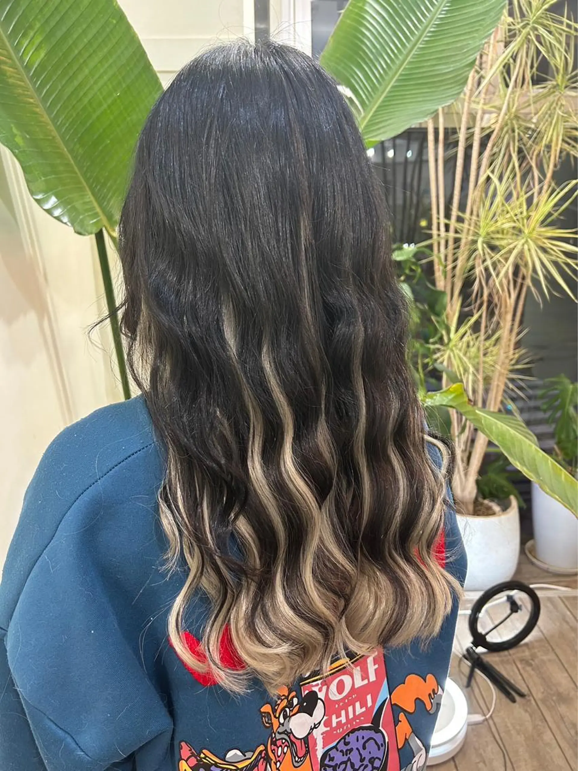 ロング カラー シールエクステ バレイヤージュ ブリーチ ケアブリーチ ダブルカラー ヘアカラー エクステ WEST OLAND加藤圭介のヘアスタイル