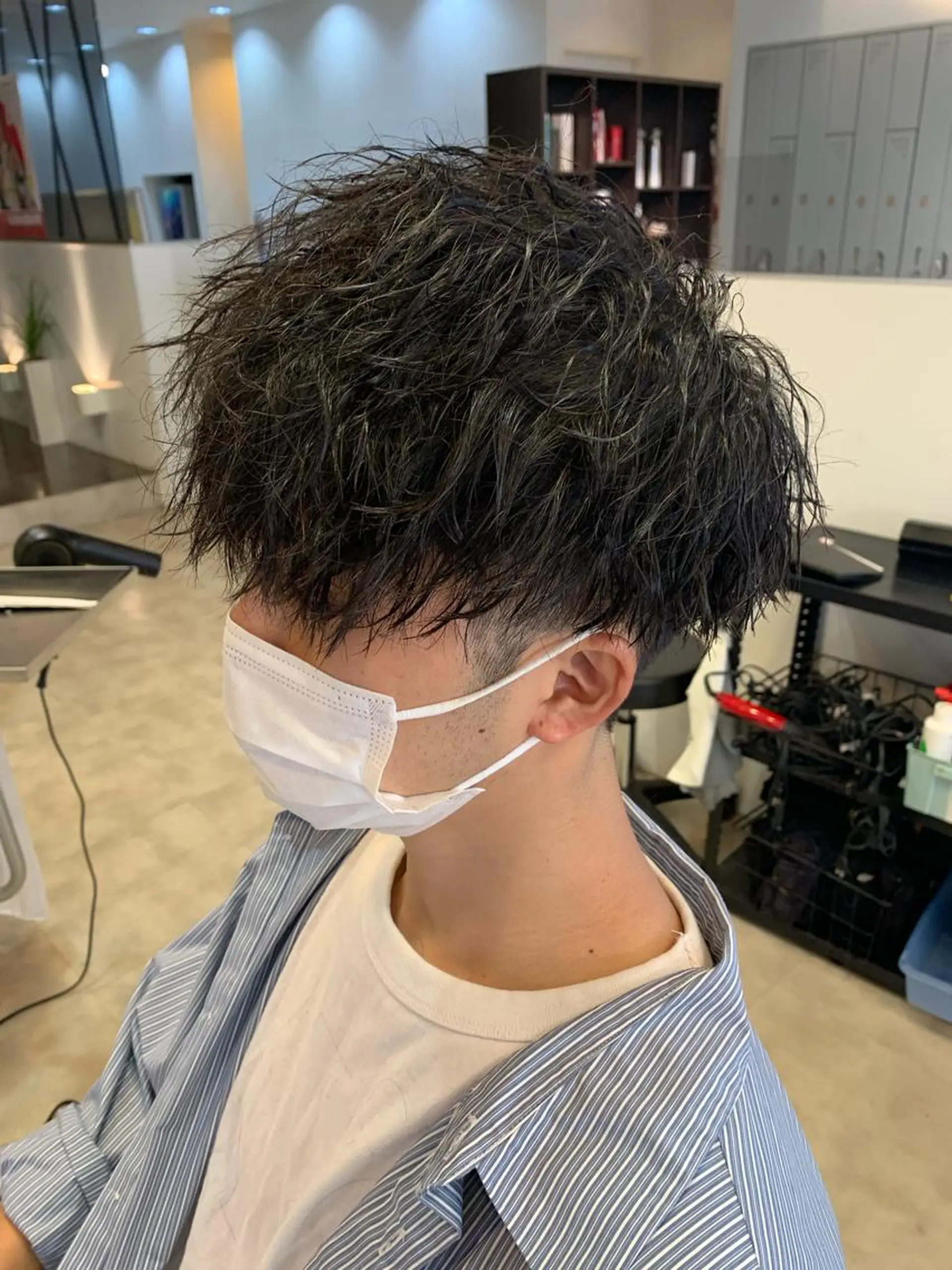 ミディアム メンズパーマ/難波/ 心斎橋　室園亮佑のヘアスタイル