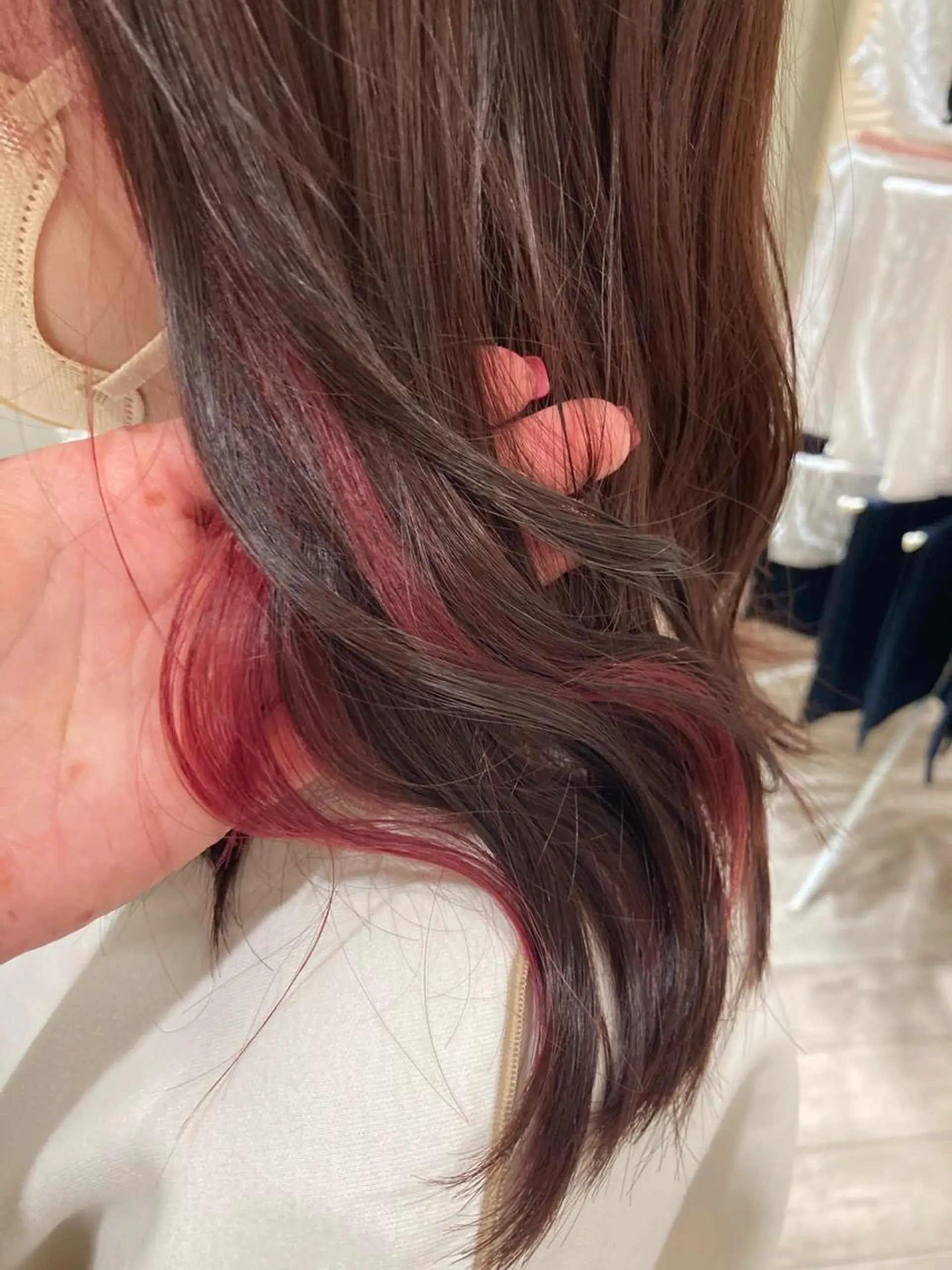 ミディアム カラー 曲がる縮毛矯正 LIBER 　岩名のヘアスタイル