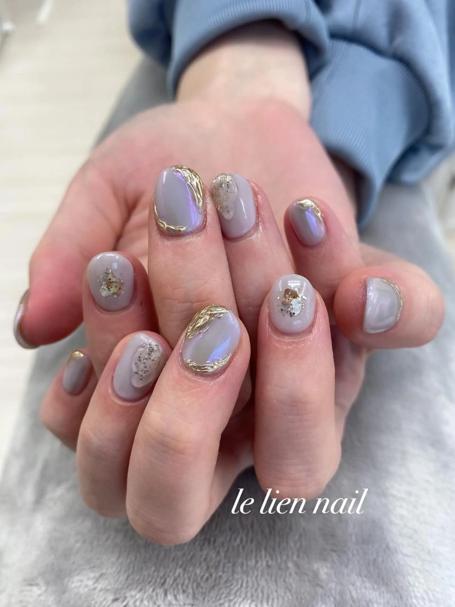 ネイル アートネイル オーロラネイル ニュアンスネイル le lien nailのネイルデザイン