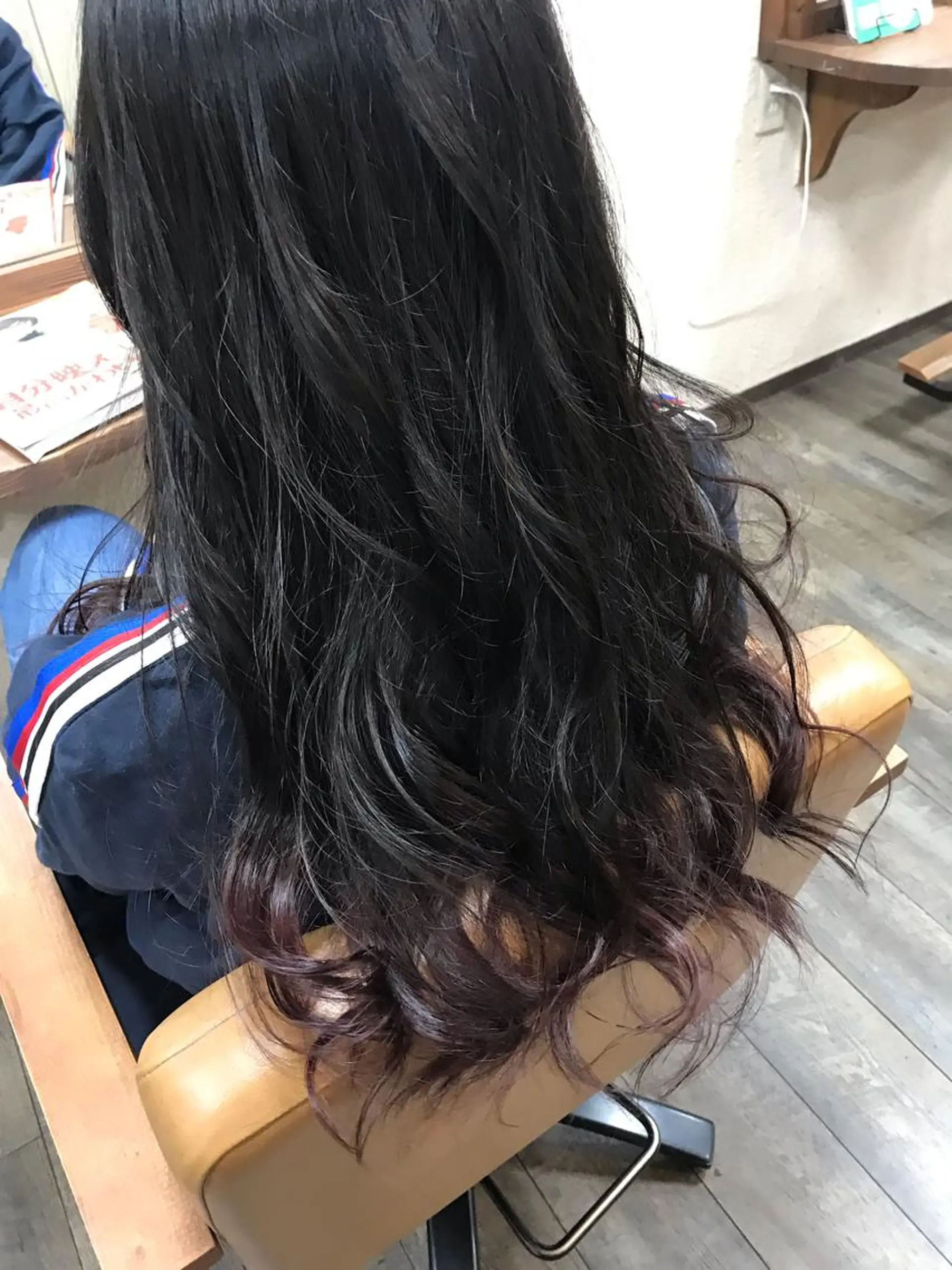 ロング カラー ブリーチ ピンクカラー パープルカラー トリートメント 磧本 祐里恵のヘアスタイル