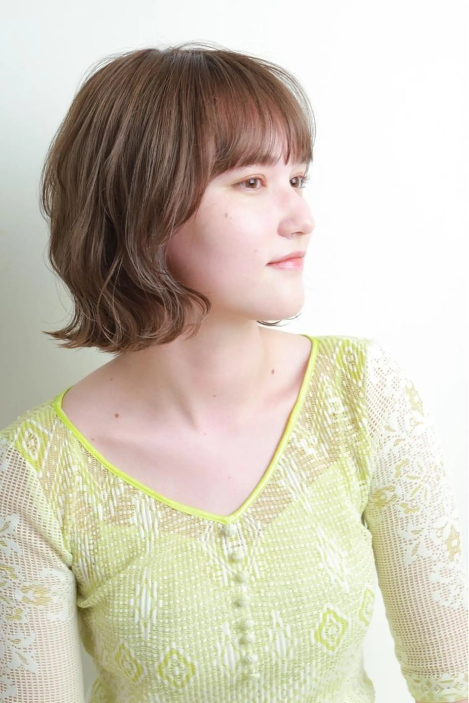 ショート 韓国風カラー ボブ 顔周りカット ハイライト 髪質改善 カット ヘアカラー トリートメント .5 by soleil 小松店のヘアスタイル