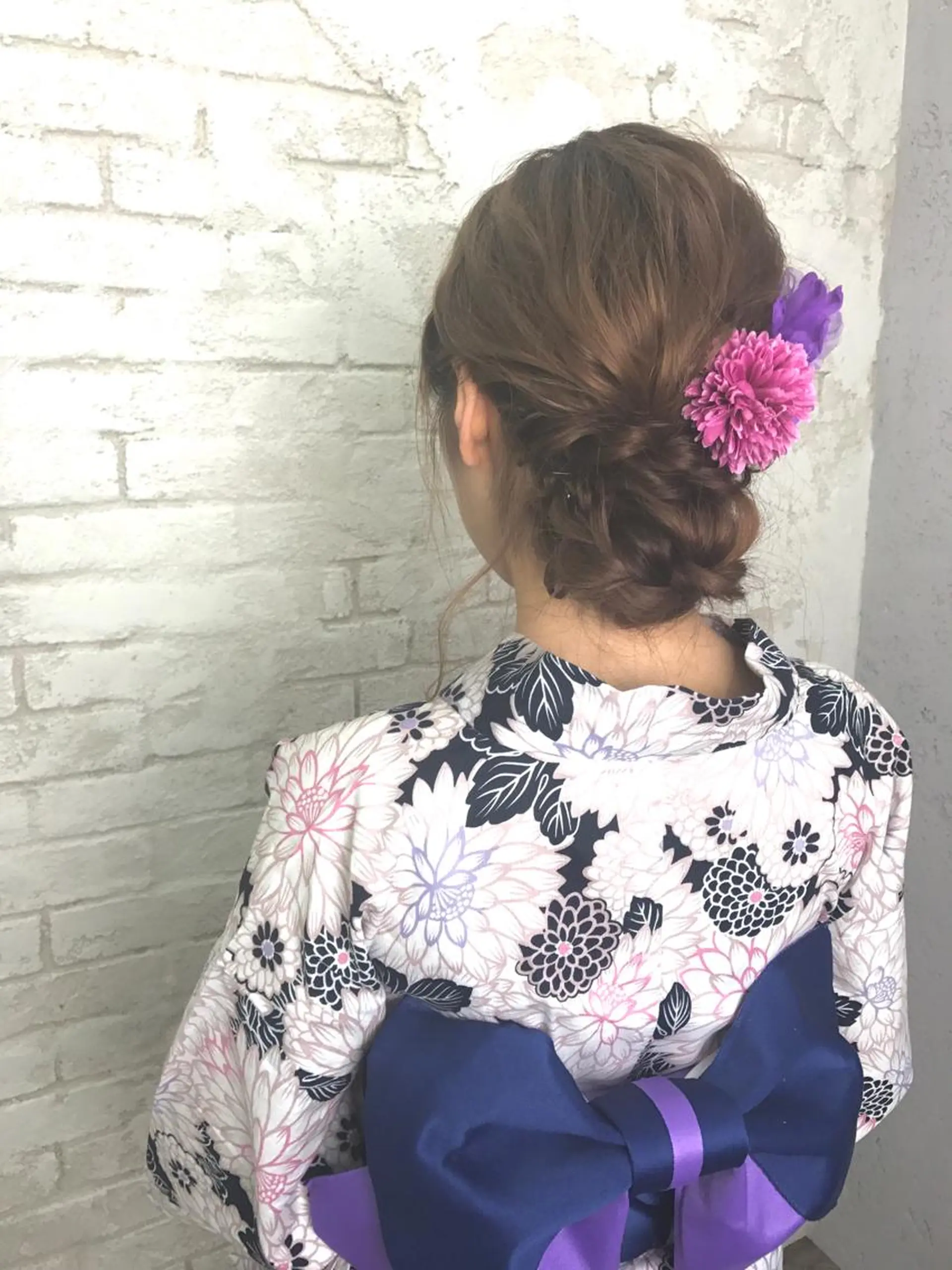 セミロング カラー パーマ ヘアアレンジ 韓国ヘア✨グレージュ カラーasamiのヘアスタイル