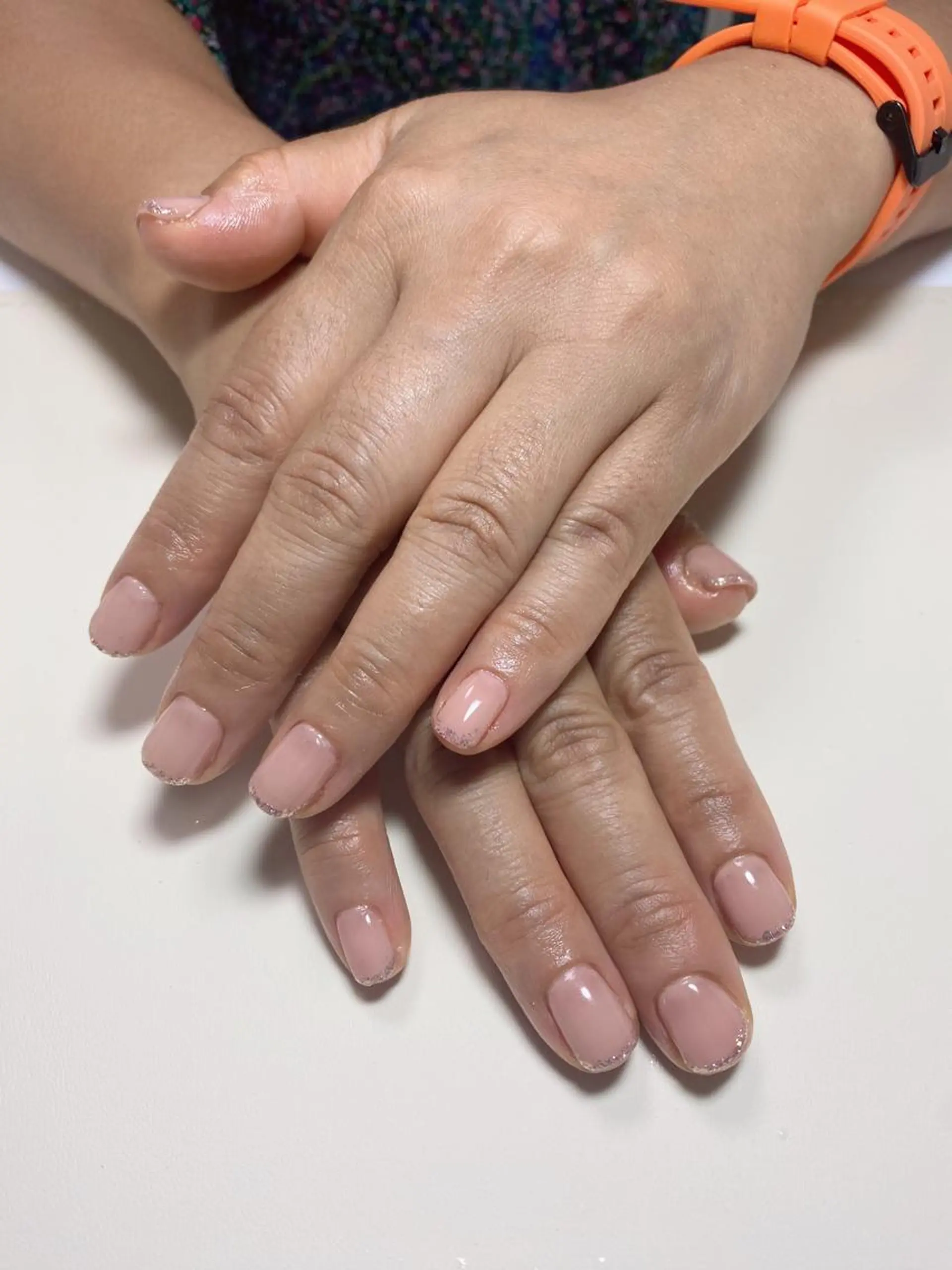 ネイル フレンチネイル ラメ(グリッター) オフィスネイル ハンドネイル Nail Salon K 🧸美爪育成のネイルデザイン