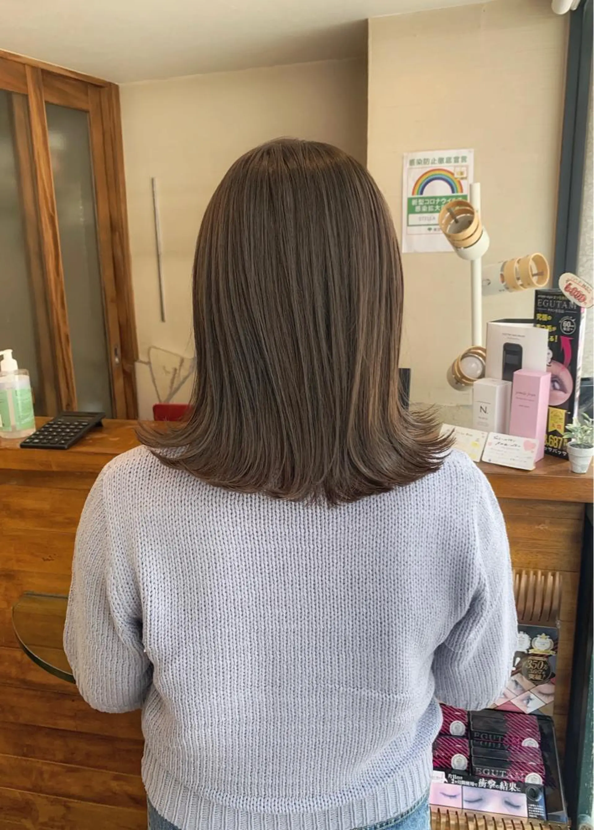 ミディアム カラー ベージュカラー オリーブベージュ LUMO所属・矢野 晃平のヘアスタイル