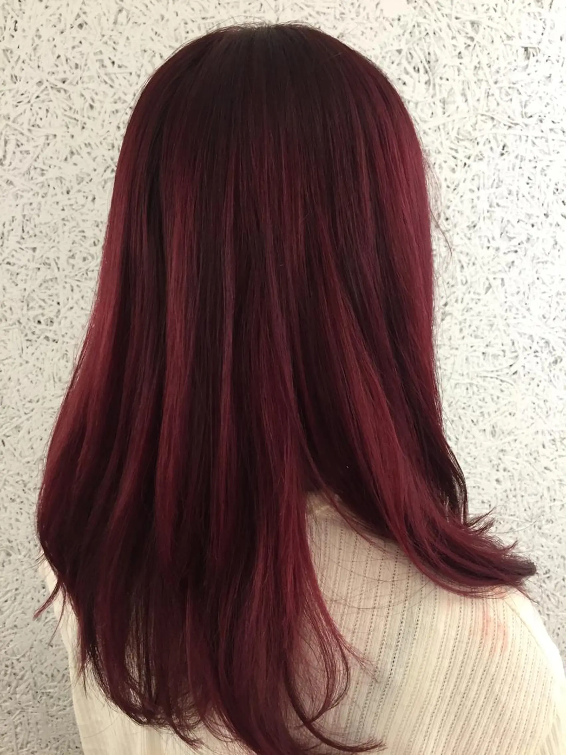 セミロング カラー ヘアアレンジ ボルドーカラー ✨ハイクオリティ✨ 山本香也のヘアスタイル