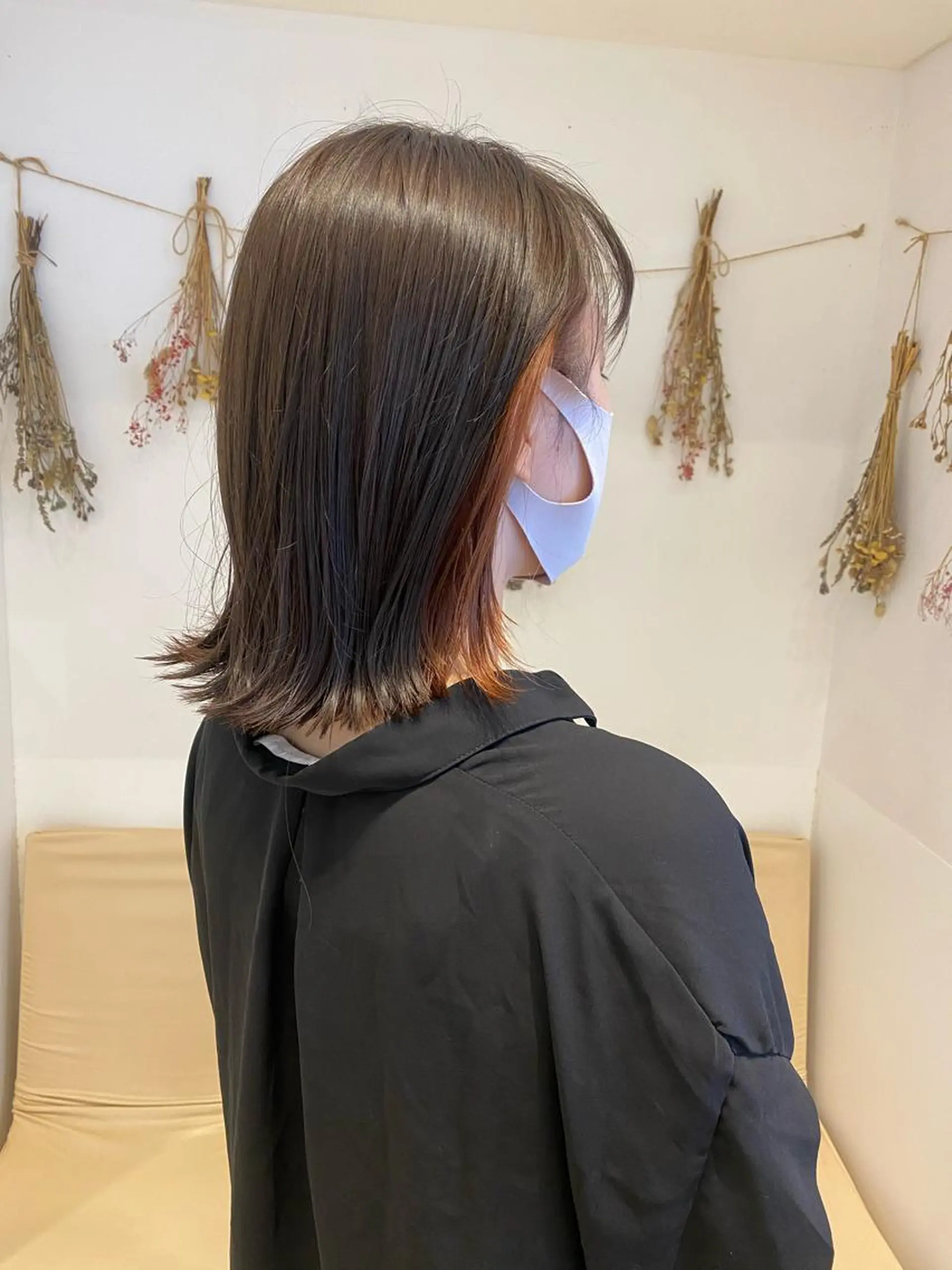 ミディアム カラー インナーカラー オレンジ はだゆうき @hadadan08のヘアスタイル