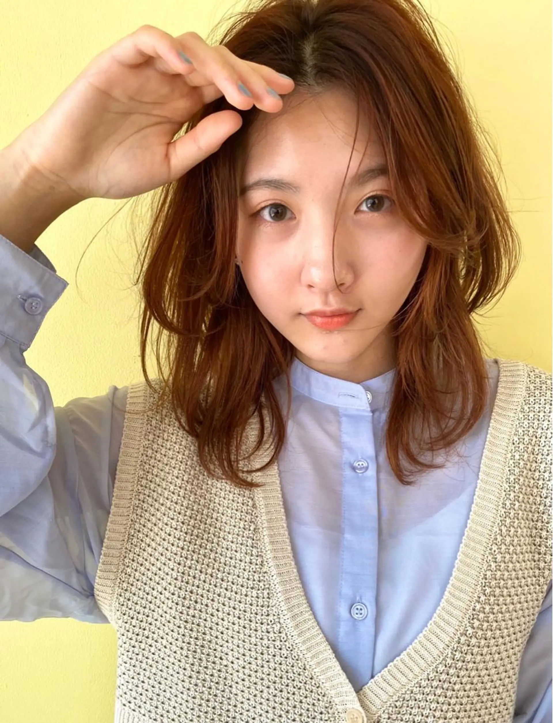 ミディアム カラー YUMA/レイヤー/ 似合わせ/パーマのヘアスタイル