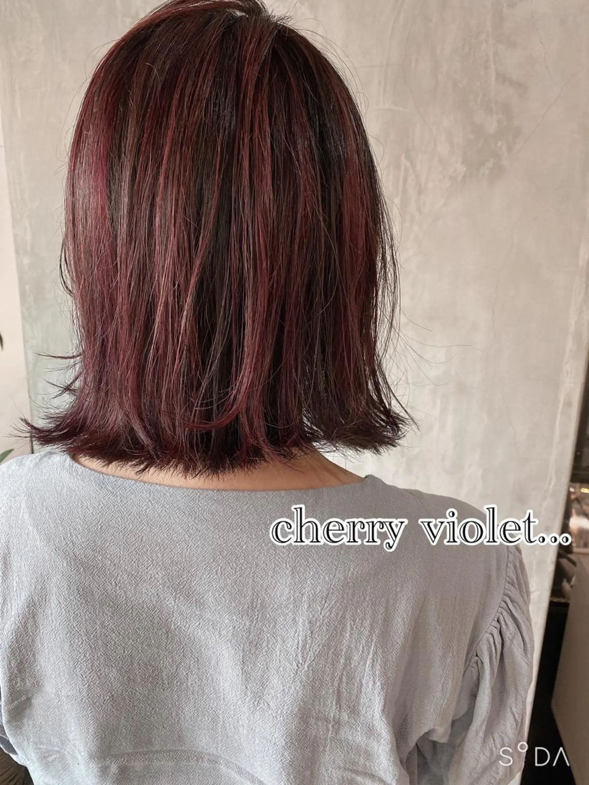 ショート カラー ヘアアレンジ バレイヤージュ バイオレットカラー レイヤーカット stylist/蛯谷 珠里のヘアスタイル