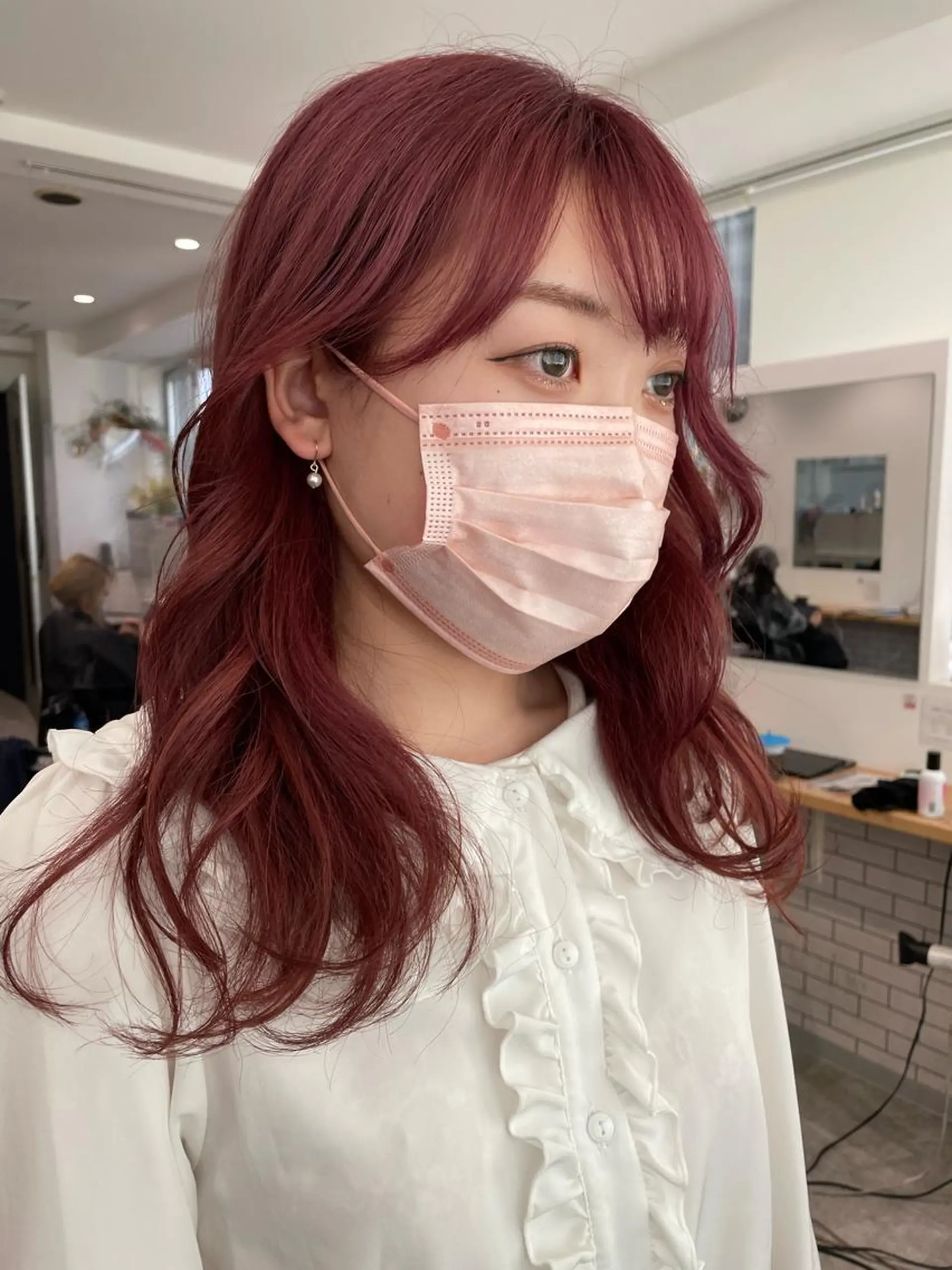 セミロング カラー 京都美容師 塩のヘアスタイル