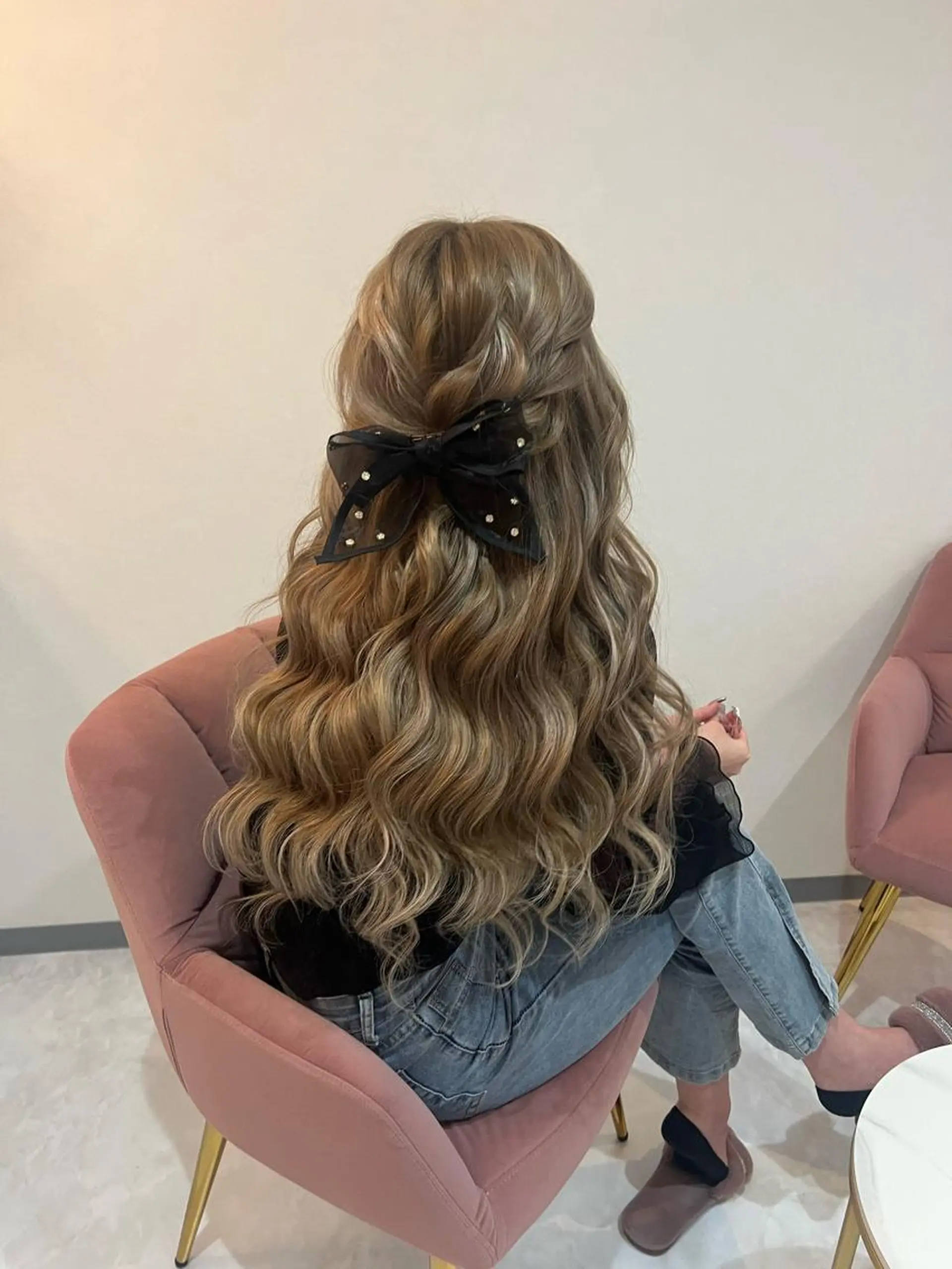 ロング ヘアアレンジ ハーフアップ Bellmée Akemiのヘアスタイル