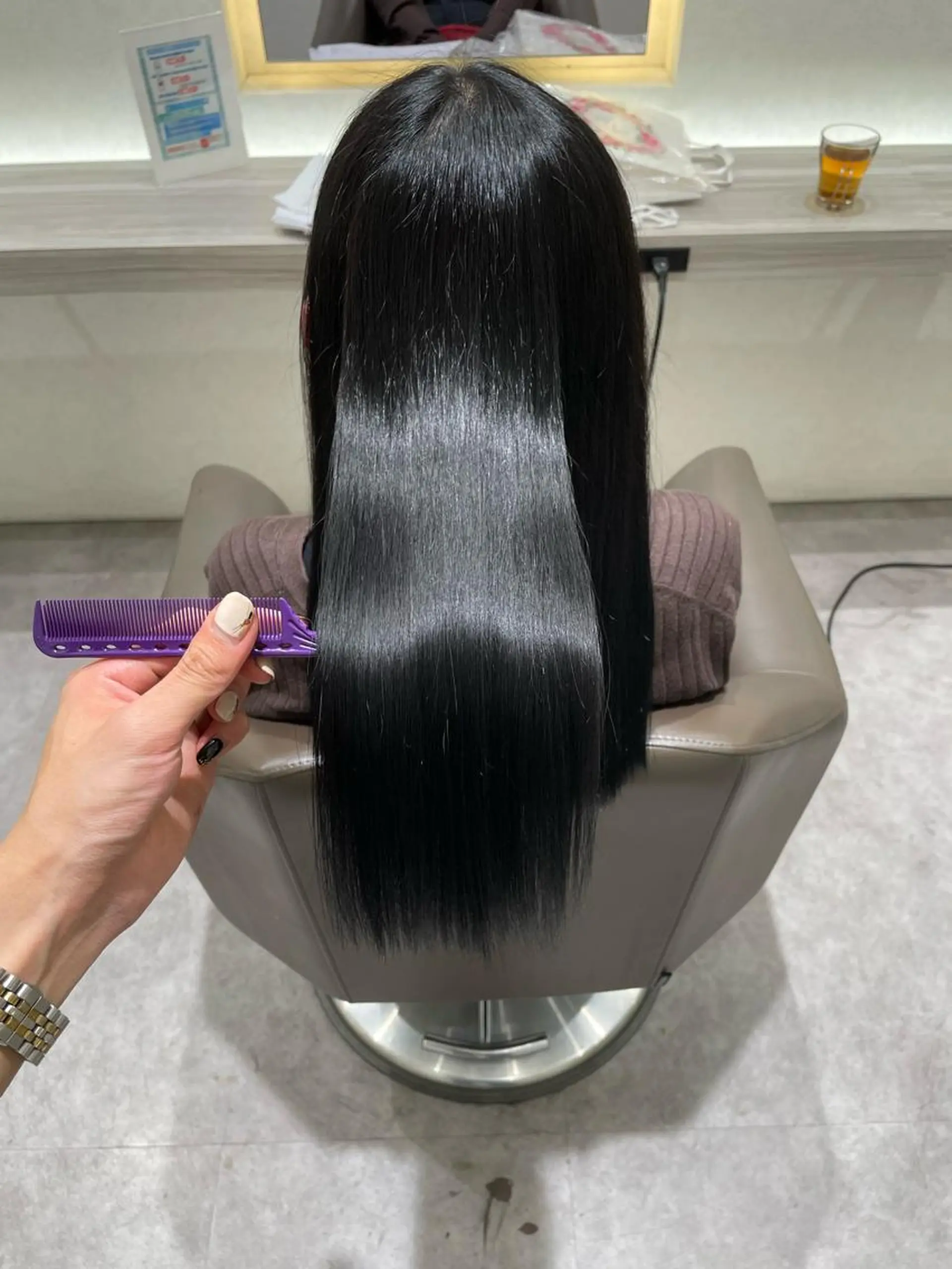 ロング 髪質改善 縮毛矯正 トリートメント 酸性ストレート Reginavita栄所属・パーマ×メッシュ/ 本日空き○/岡本一真のヘアスタイル