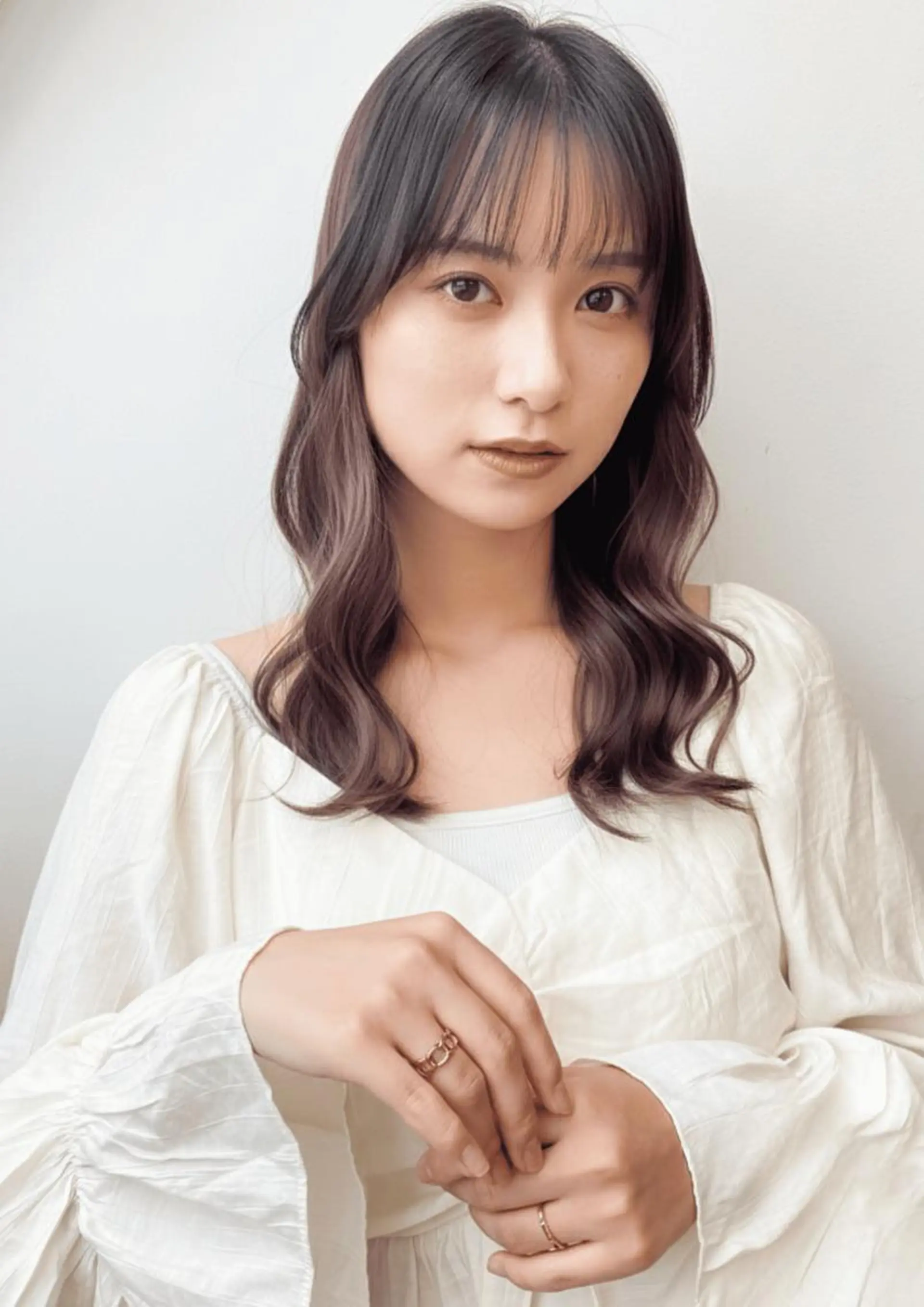 セミロング カット ヘアカラー momoca 暖色カラー/ボブのヘアスタイル