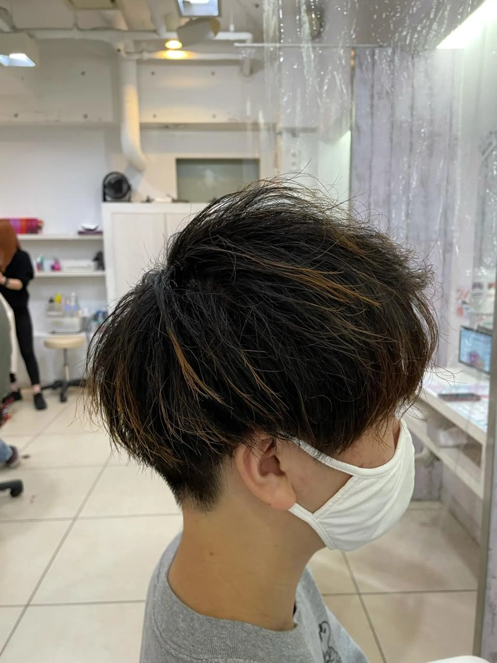 ショート メンズ マッシュ カット 髪質改善× ハイライト溝江のヘアスタイル