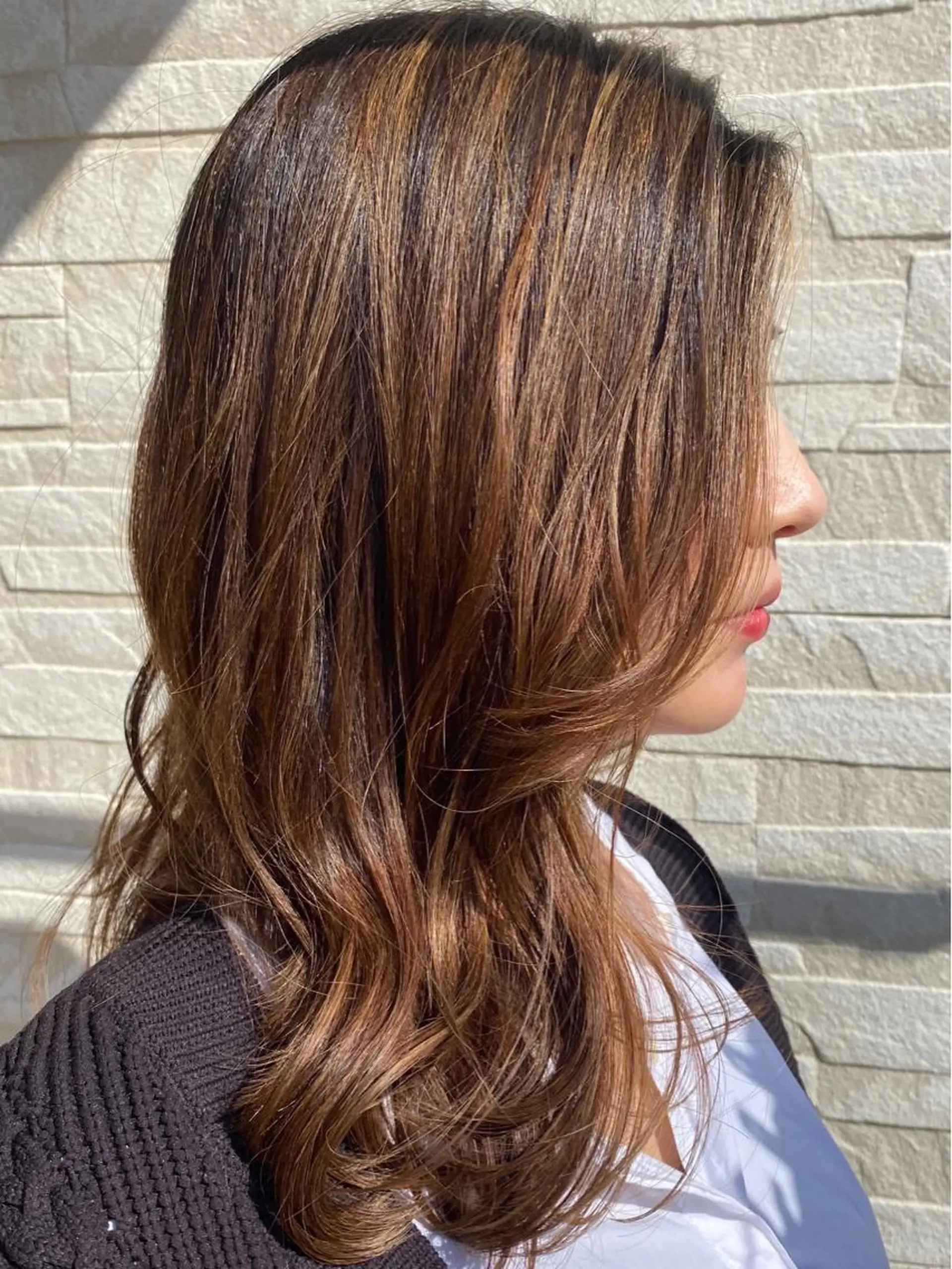 セミロング カラー パーマ 小野寺瑞希 /最小顔カットのヘアスタイル