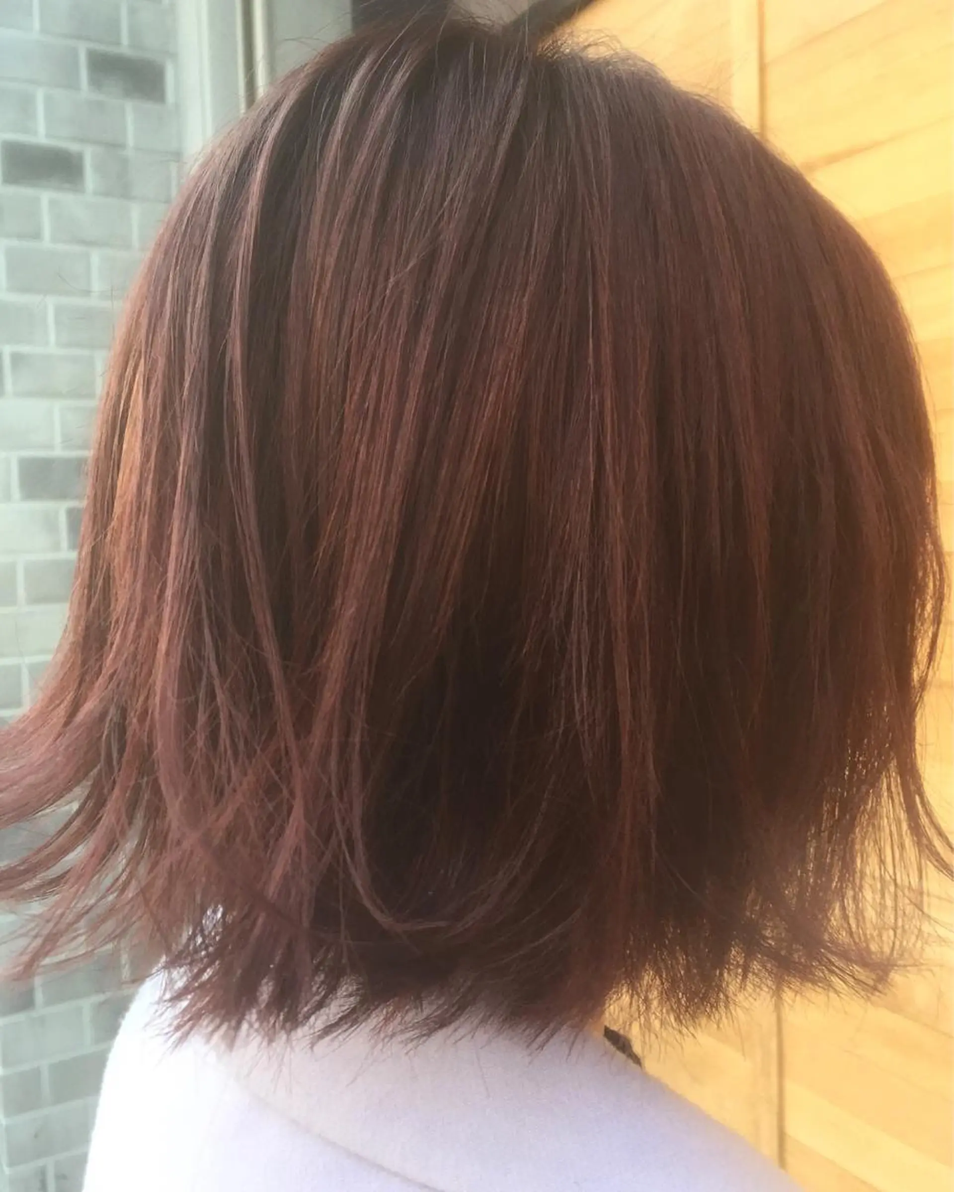 ショート カラー パーマ ヘアアレンジ 切りっぱなしボブ グラデーションカラー ピンクカラー ボブ 脱白髪染め特化GBG 自由が丘所属・【白髪ぼかし 専門GBG】自由が丘のヘアスタイル