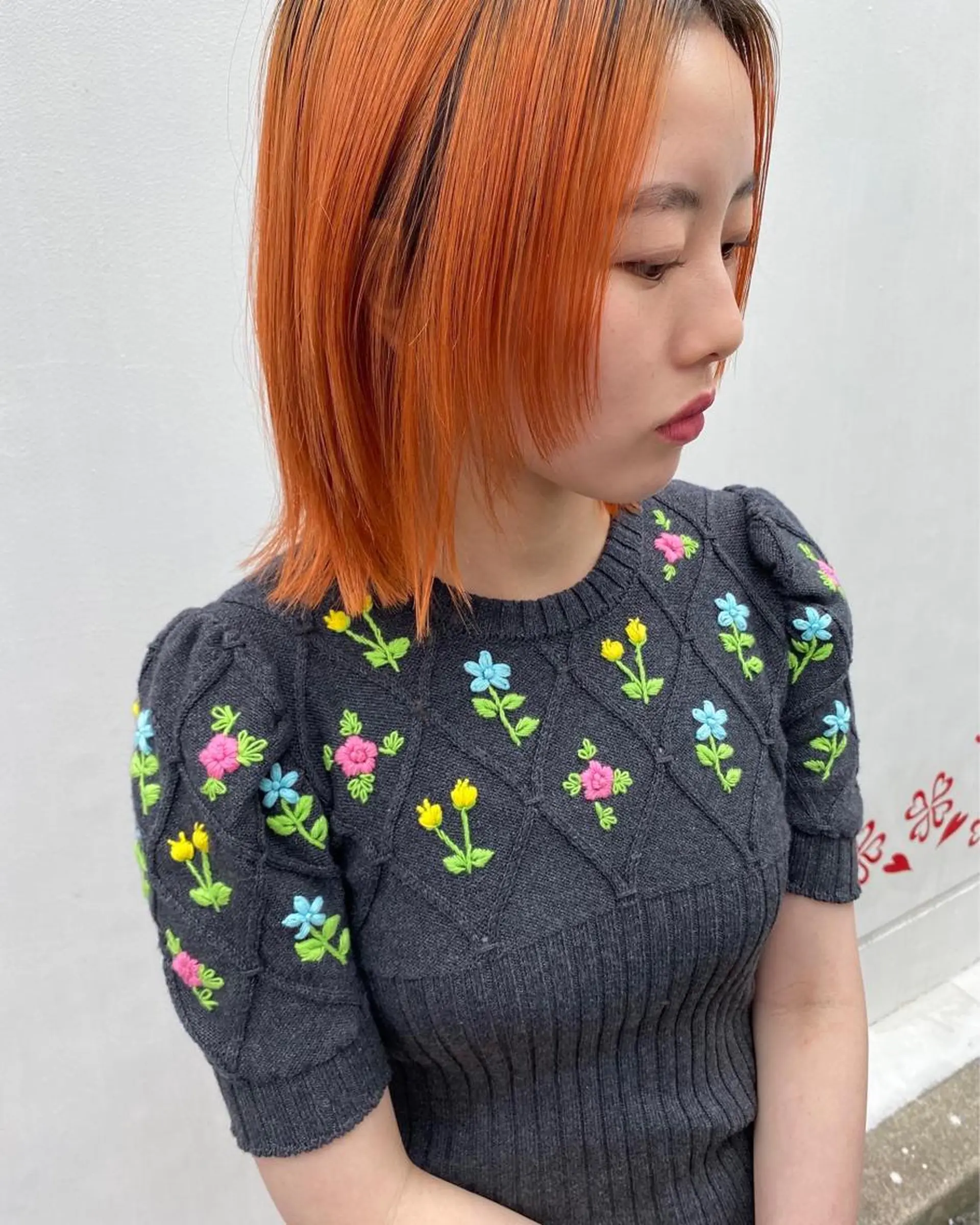 ミディアム カラー 顔周りカット 広島/ボブ/レイヤー 🌿‬wakabaのヘアスタイル