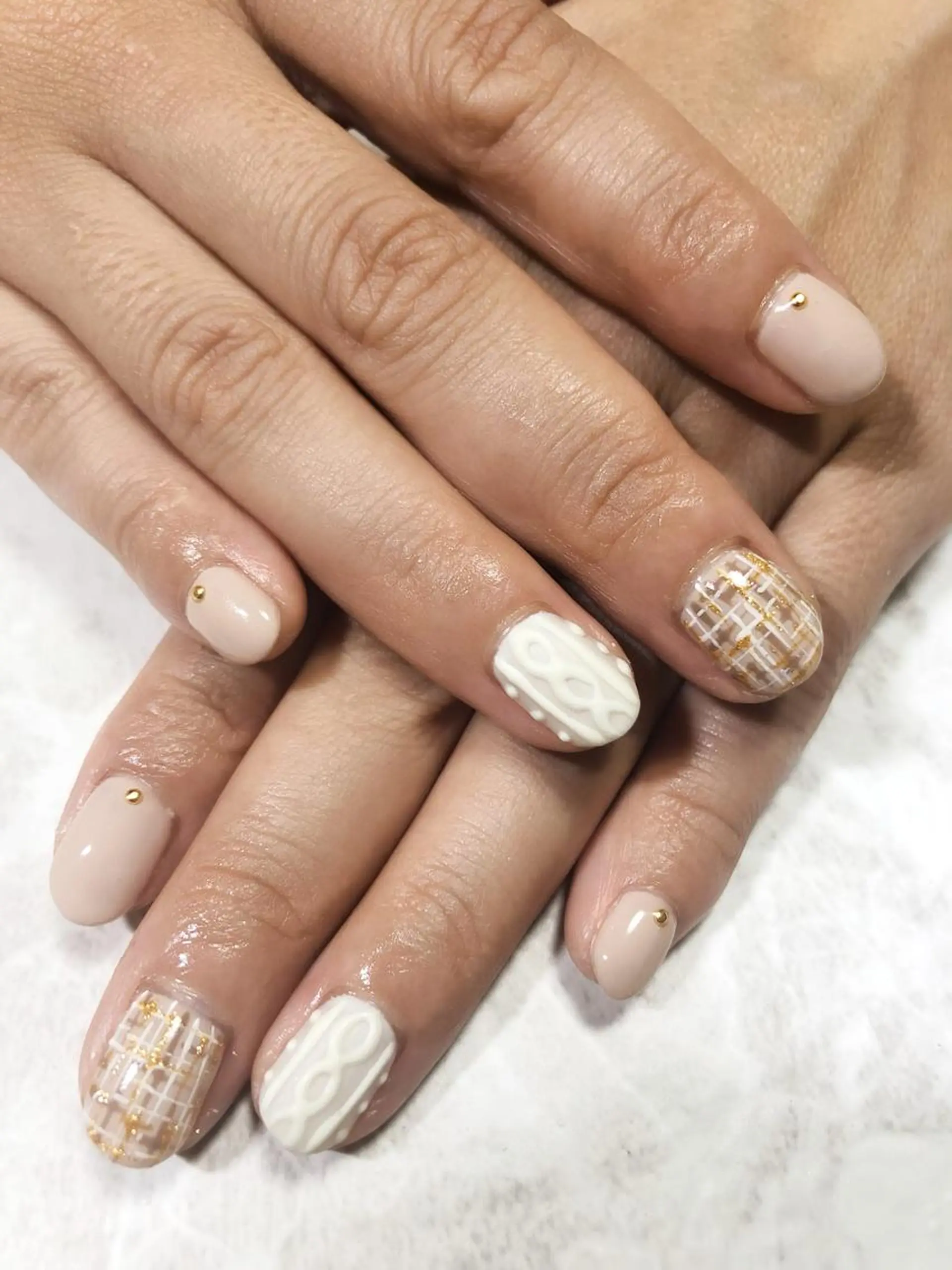 ネイル ツイードネイル ハンドネイル フットネイル Lokahi NAILのネイルデザイン