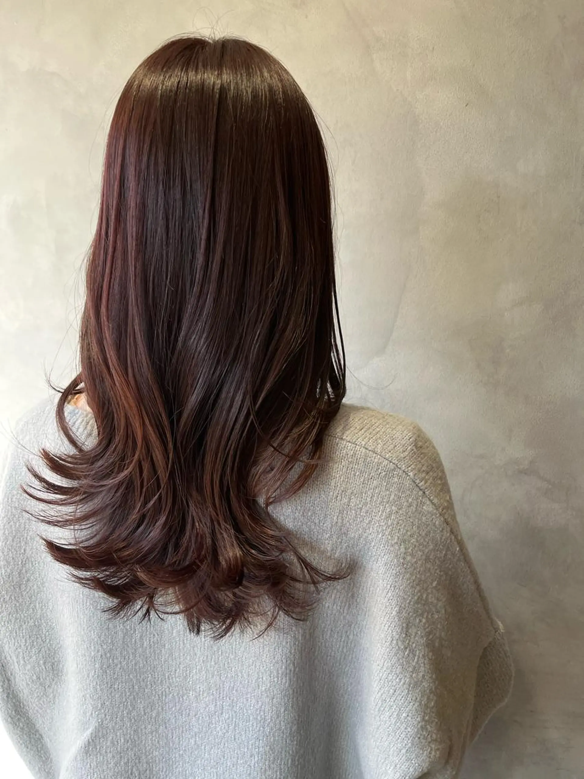 セミロング カラー ブラウンカラー カシス 奥田 蓮のヘアスタイル