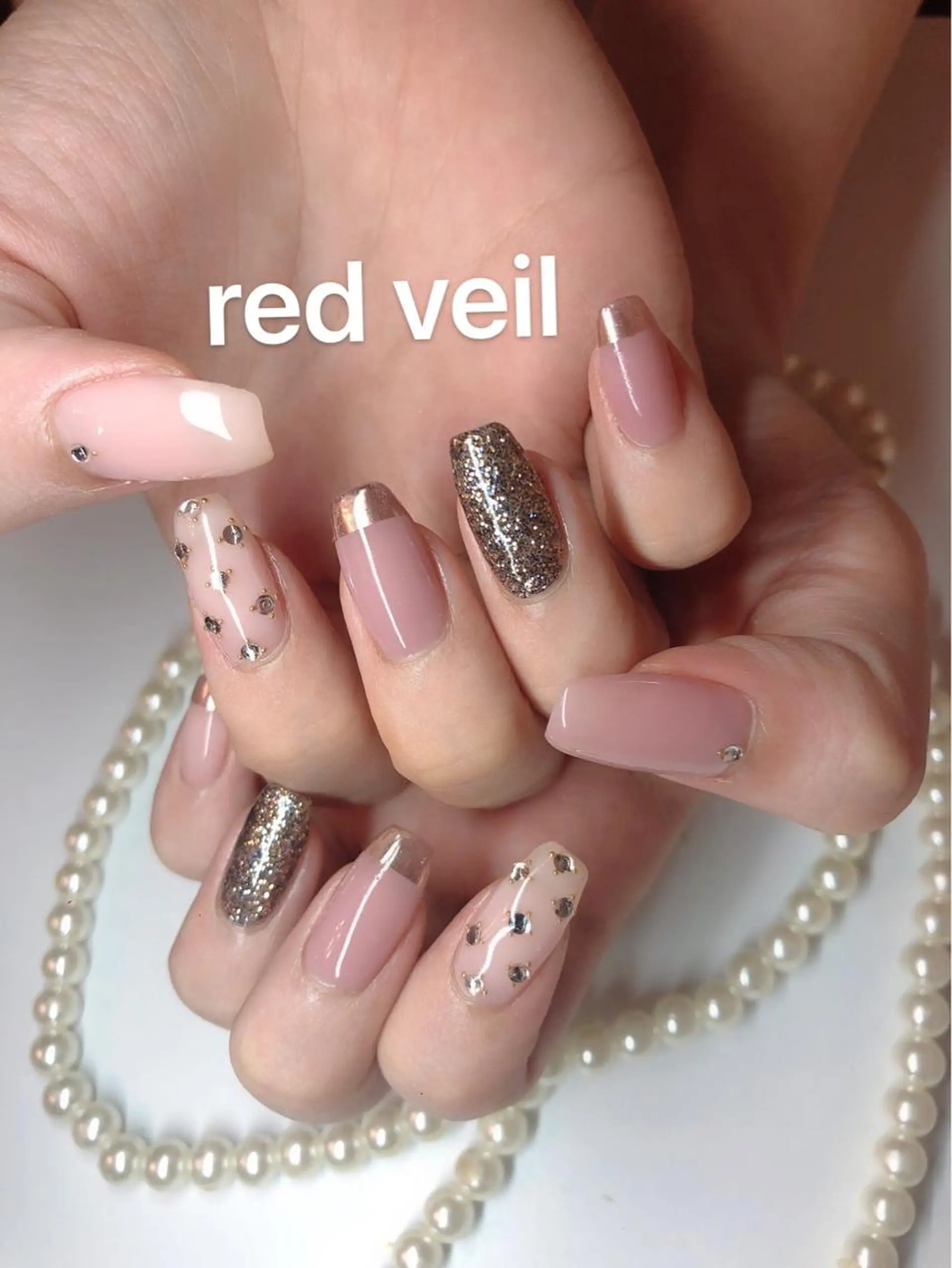 セミロング ネイル 長さ出し専門 nynaのネイルデザイン