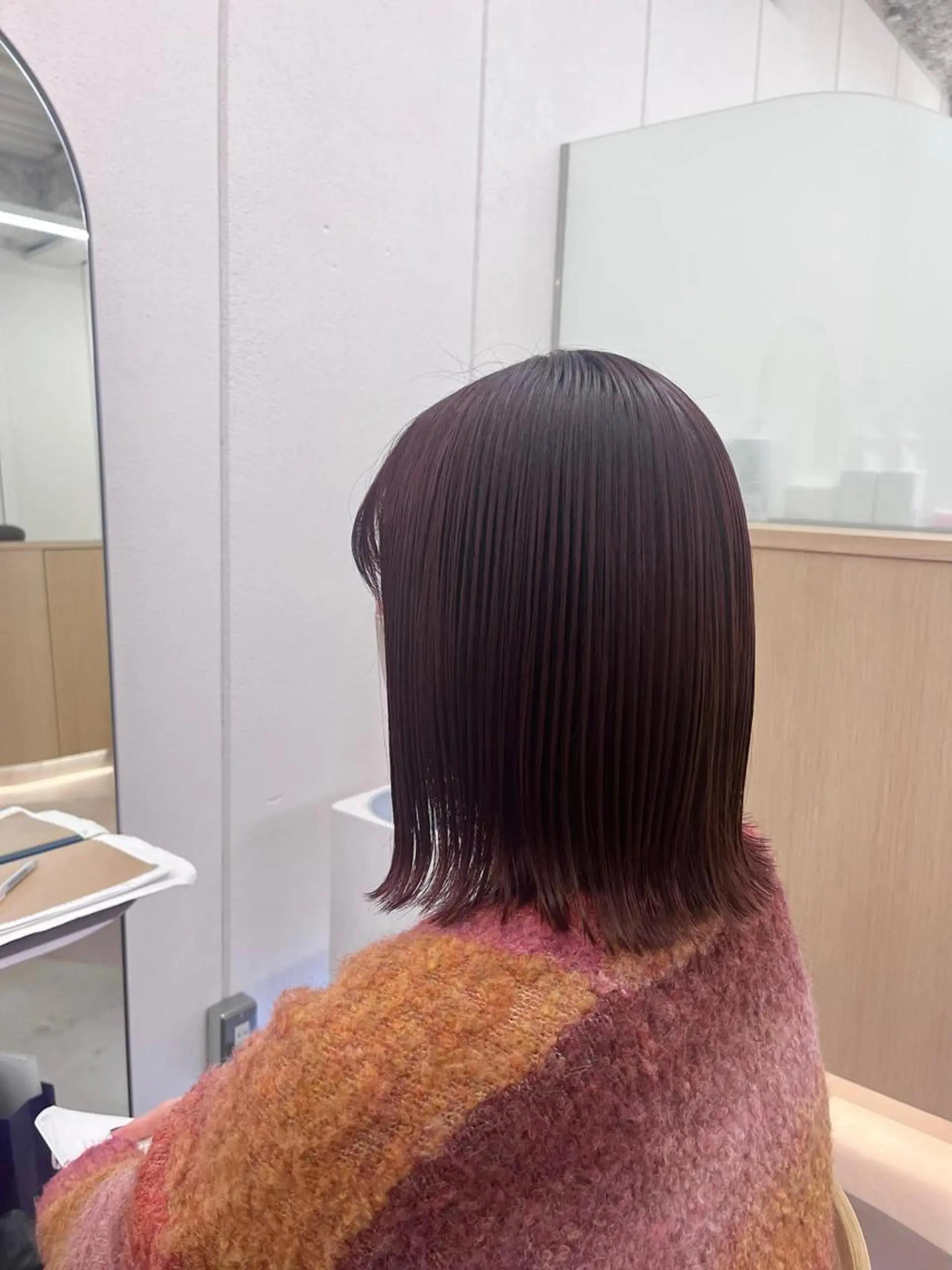 ミディアム カラー ピンクカラー ピンクパープル パープルカラー 暖色カラー／ ヘアセット🌛櫻井舞のヘアスタイル