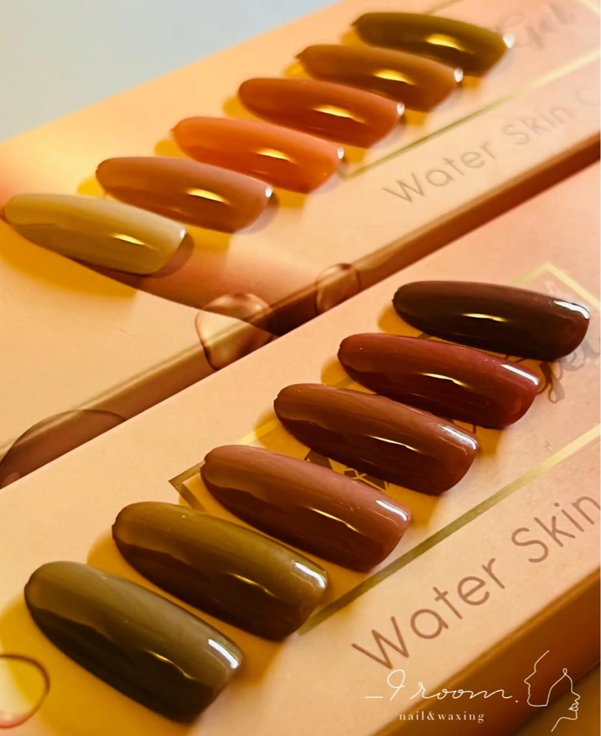 ネイル ブラウン オフィスネイル ピンク 赤色 シンプルネイル _9 room. Yoshimiのネイルデザイン