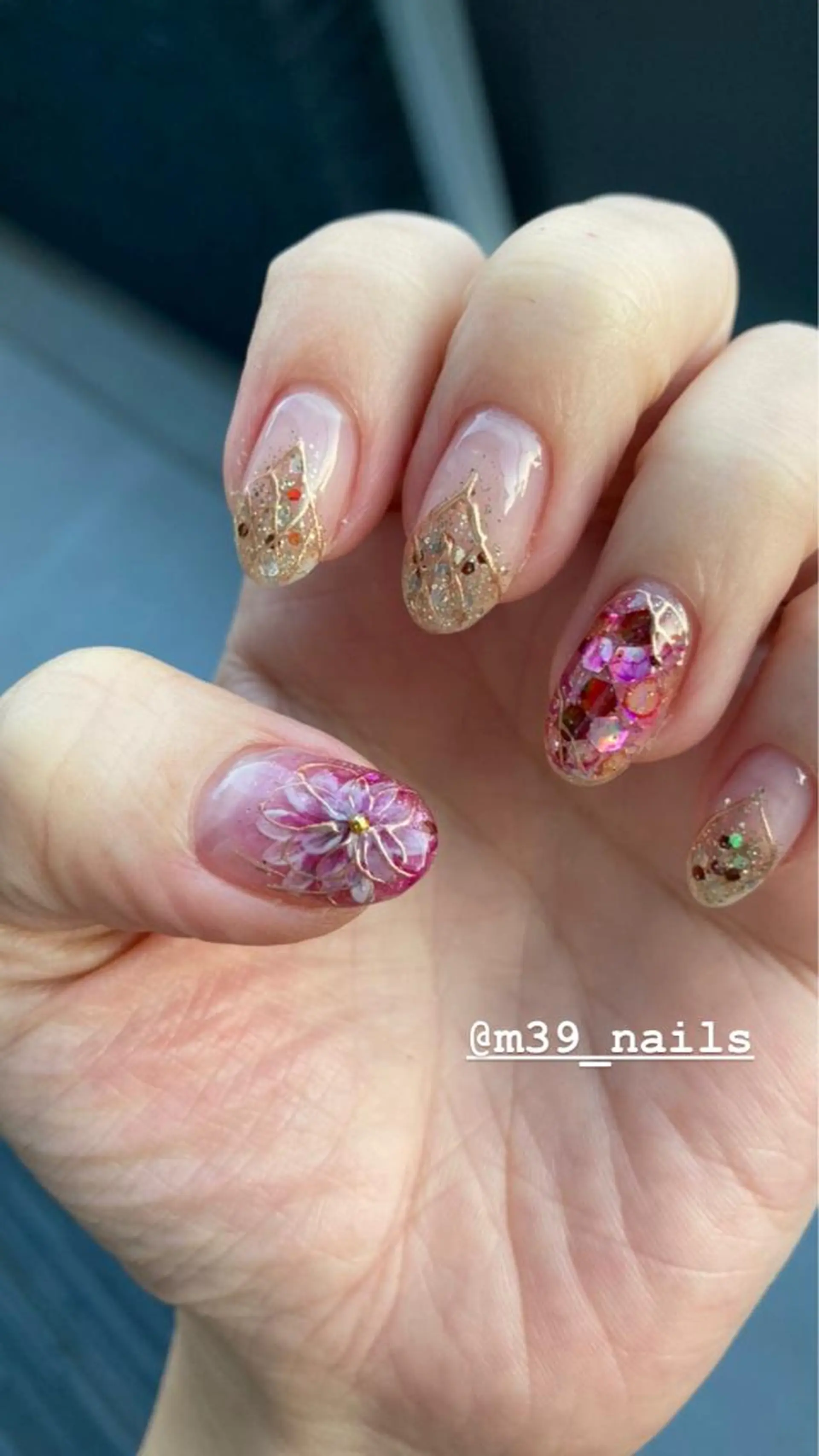 ネイル キラキラネイル ニュアンスネイル 冬ネイル クリスマス 39-nails EharaMikuのネイルデザイン