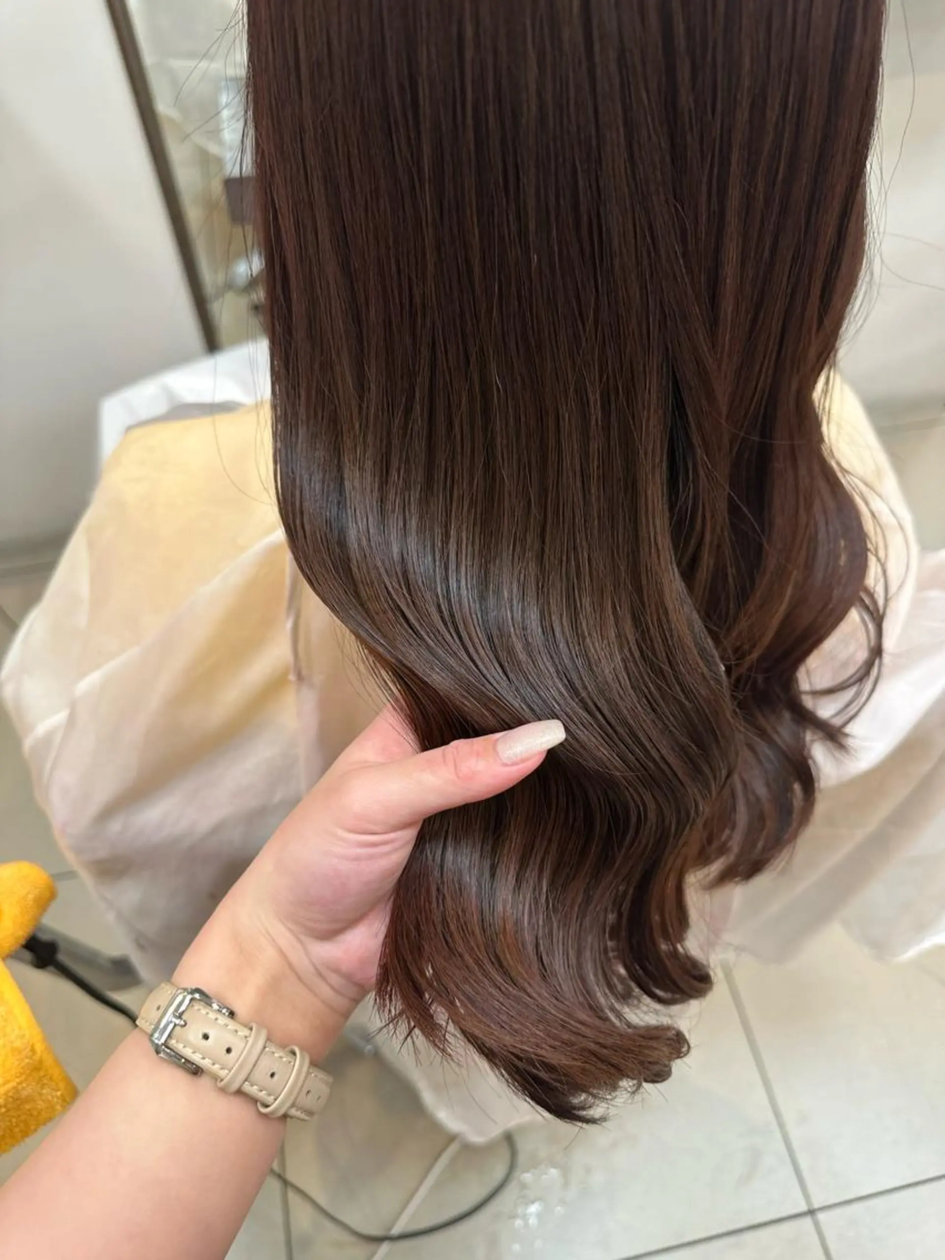 ロング カラー ヘアアレンジ ブリーチ ブラウンカラー ブリーチなしカラー ピンクカラー ピンクブラウン Cloe 梅田所属・🌼北口 絢🌼のヘアスタイル