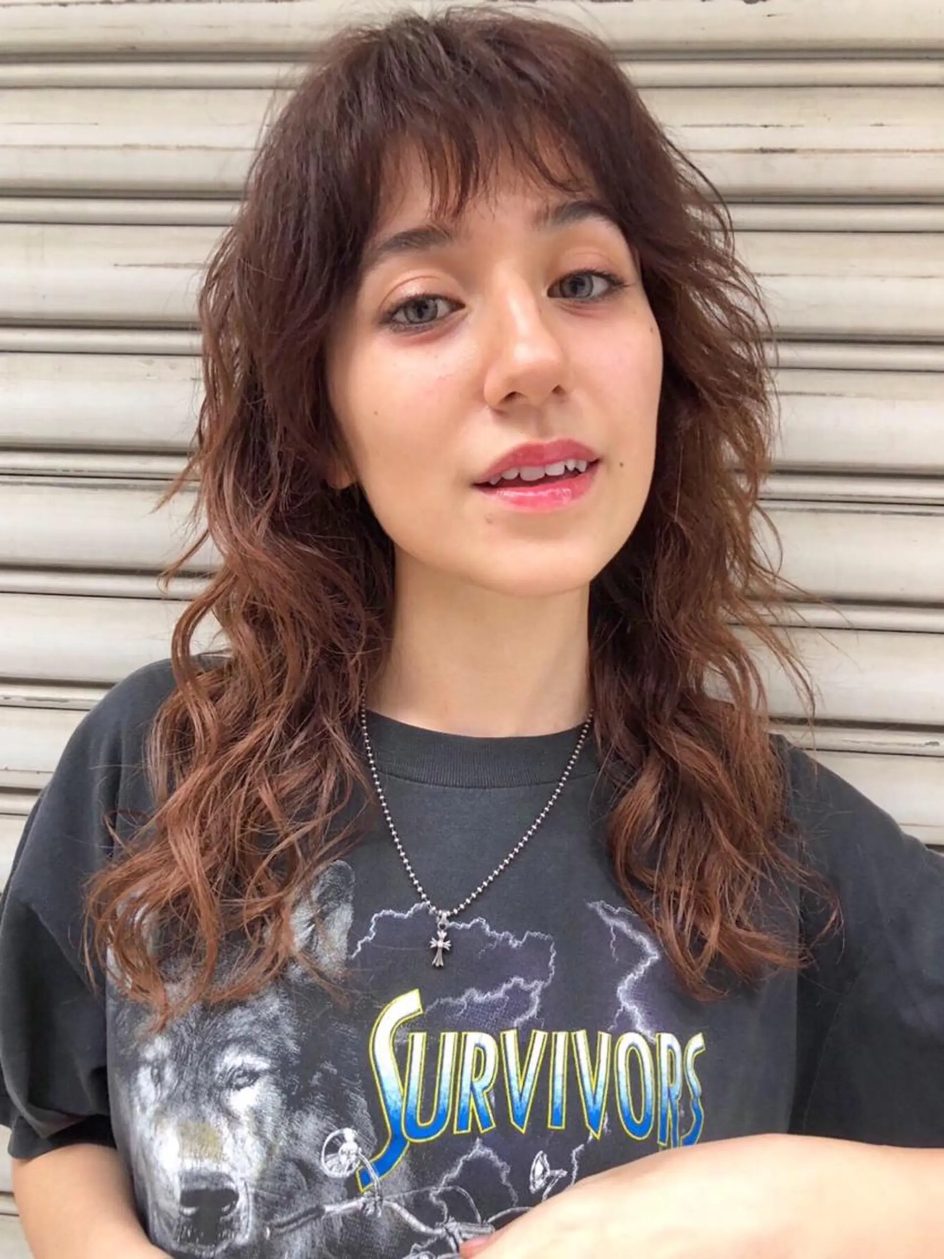 セミロング カラー パーマ salowin 原宿 aroa所属・韓国／ハッシュカット ／透明感カラー／金野のヘアスタイル