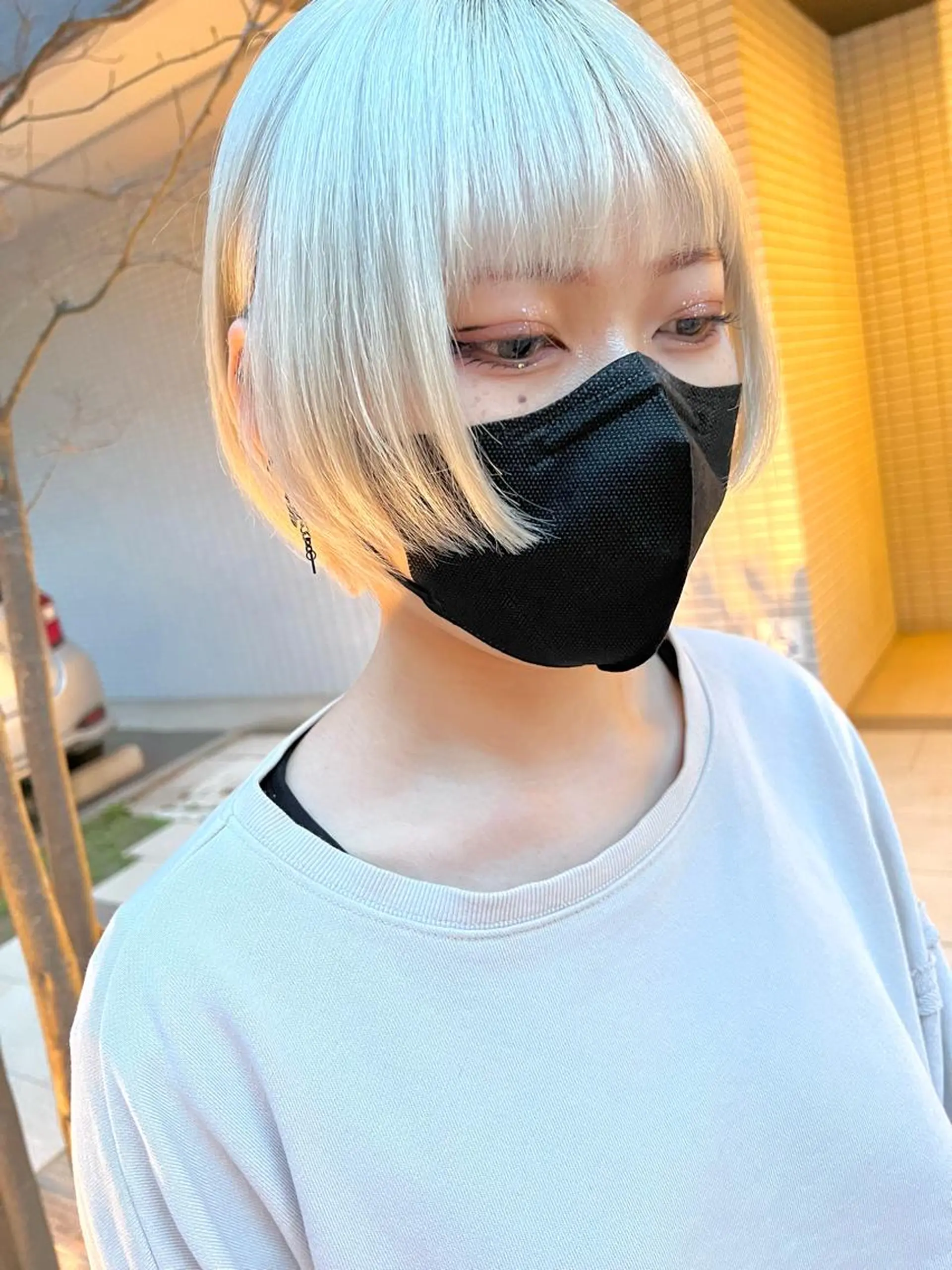 ショート カラー ブリーチ ブロンド ケアブリーチ 透明感カラー シルバー 💎透明感カラー特化 💎TAISEIのヘアスタイル