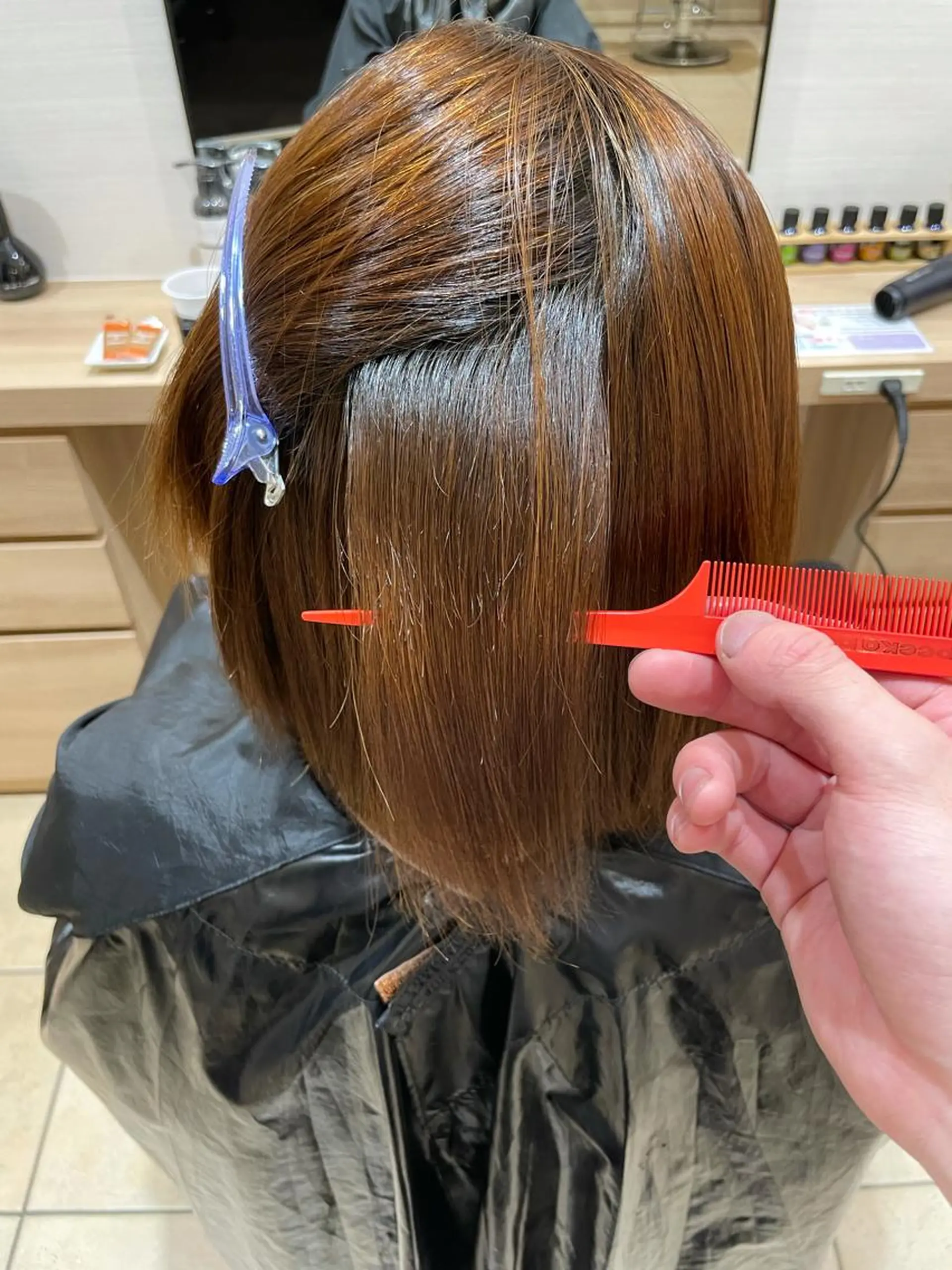 ミディアム パーマ ストレートパーマ GO TODAY シェアサロン 原宿Verno店所属・ブリーチ/髪質改善/ ボブ特化/よしきのヘアスタイル