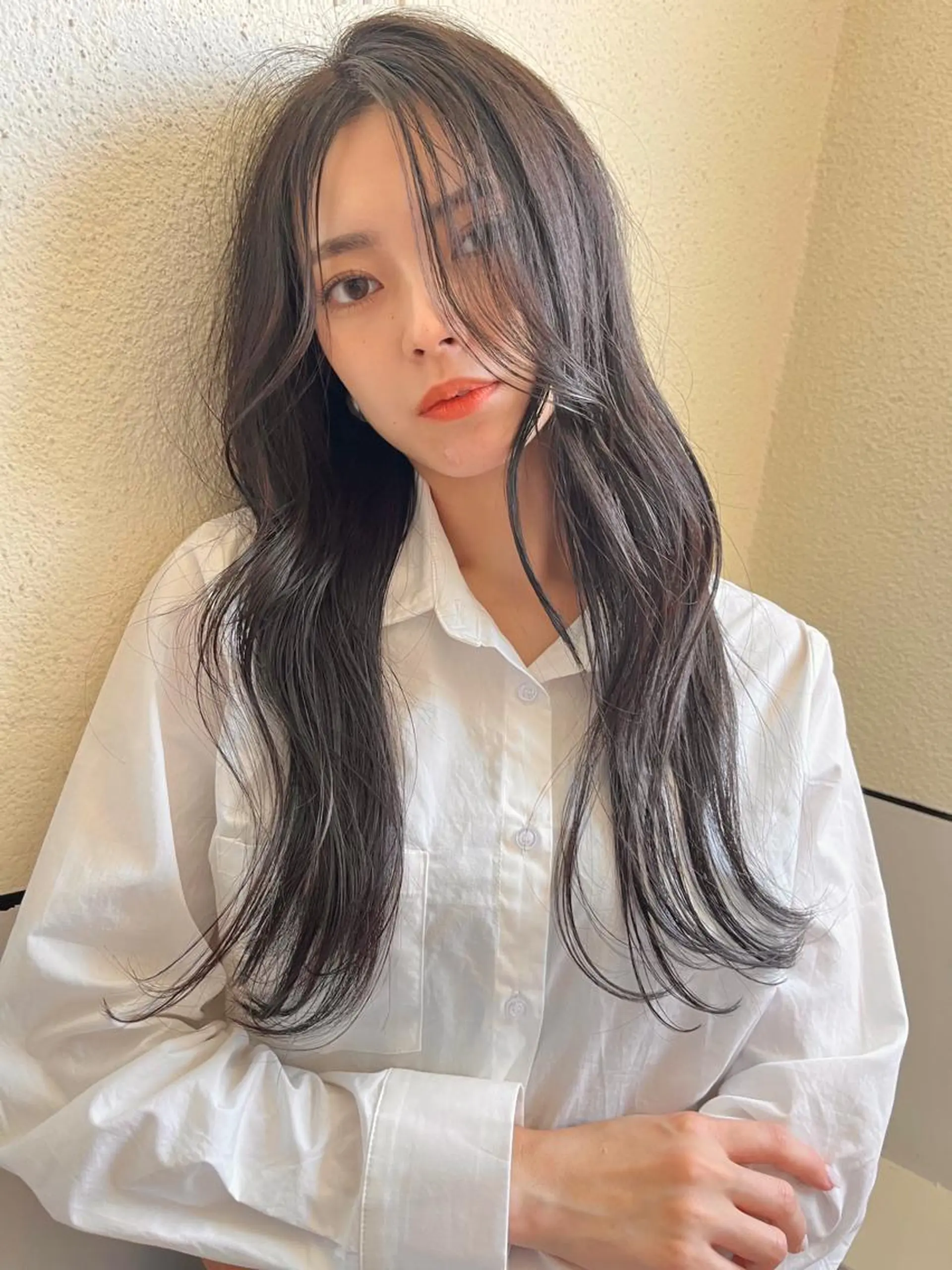 ロング カラー 顔まわりレイヤー 顔周りカット レイヤーカット カット ヘアカラー トリートメント 松尾太樹 【pia】福岡美容室のヘアスタイル