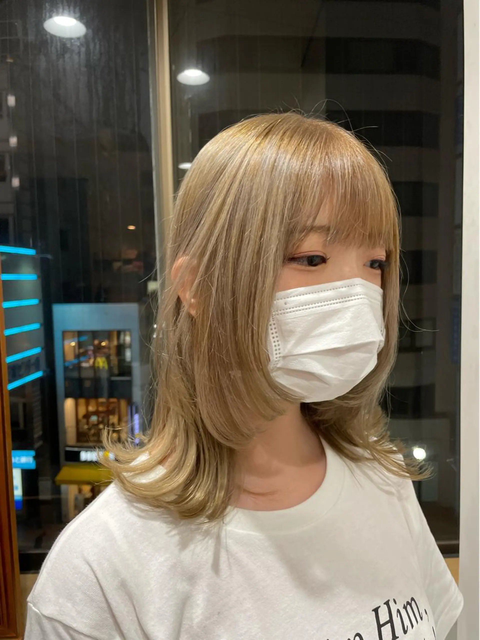 ミディアム カラー パーマ ヘアアレンジ ミズタ マイのヘアスタイル