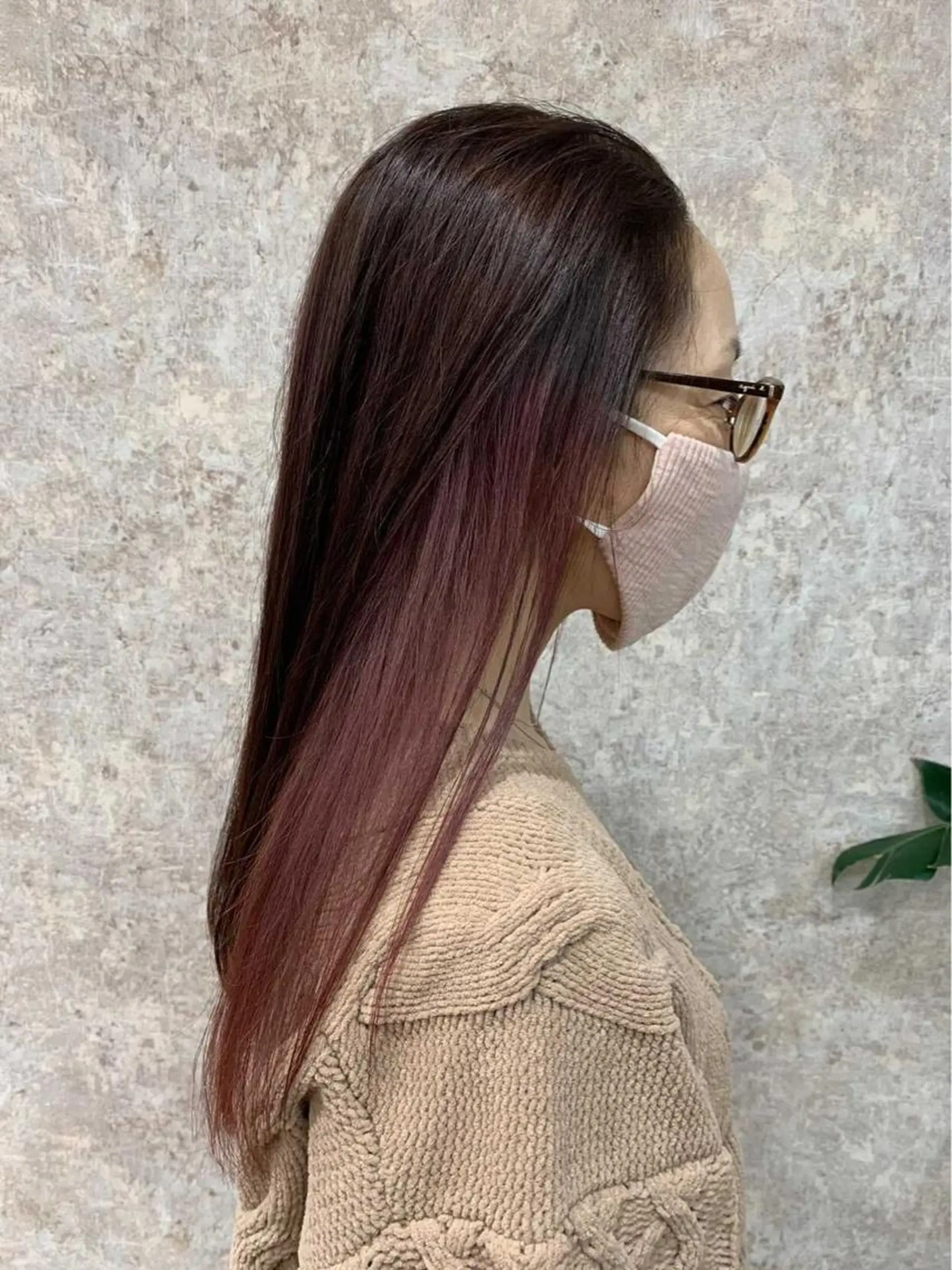 ロング カラー ブリーチ ピンクカラー カット ヘアカラー Ripps長居所属・メテオ ／ヘアカラー 西川菜実のヘアスタイル