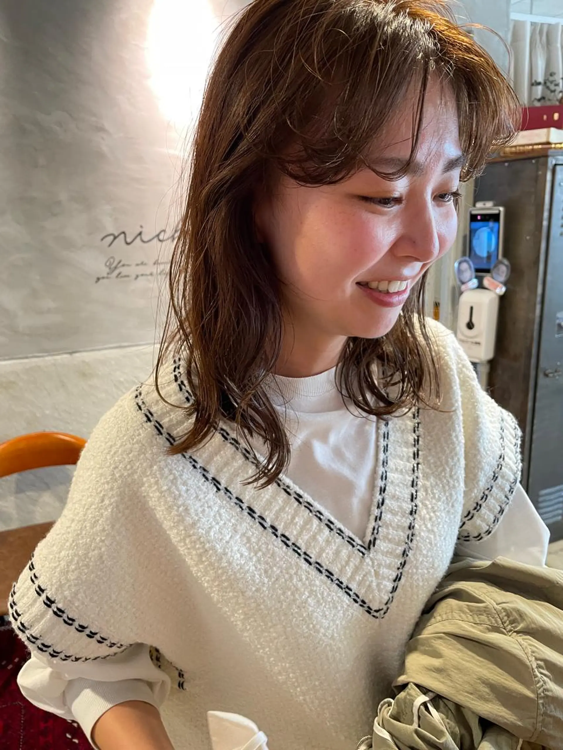 セミロング カット ヘアカラー トリートメント さの あやねのヘアスタイル