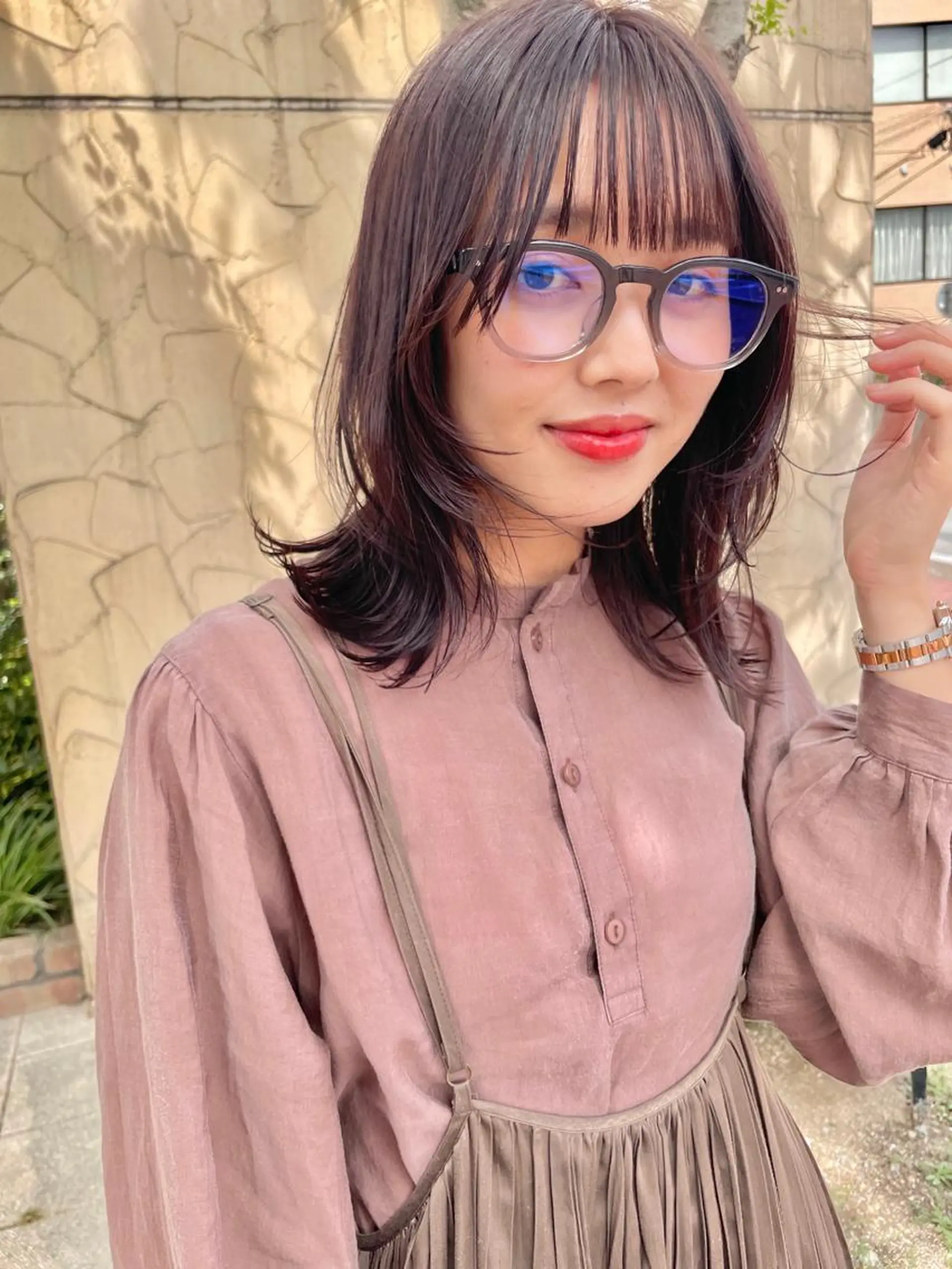 ミディアム カラー 🙃 透明感カラー/ボブのヘアスタイル