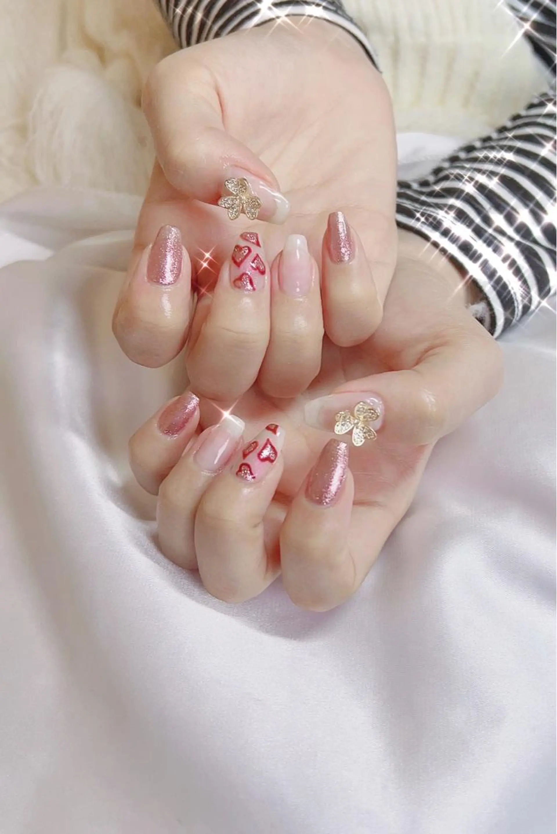 ネイル オーロラネイル フットネイル フレンチネイル ジェルネイル 韓国ネイル ハンドネイル フットネイル 【ENサロン】 Rei🎀Nailのネイルデザイン