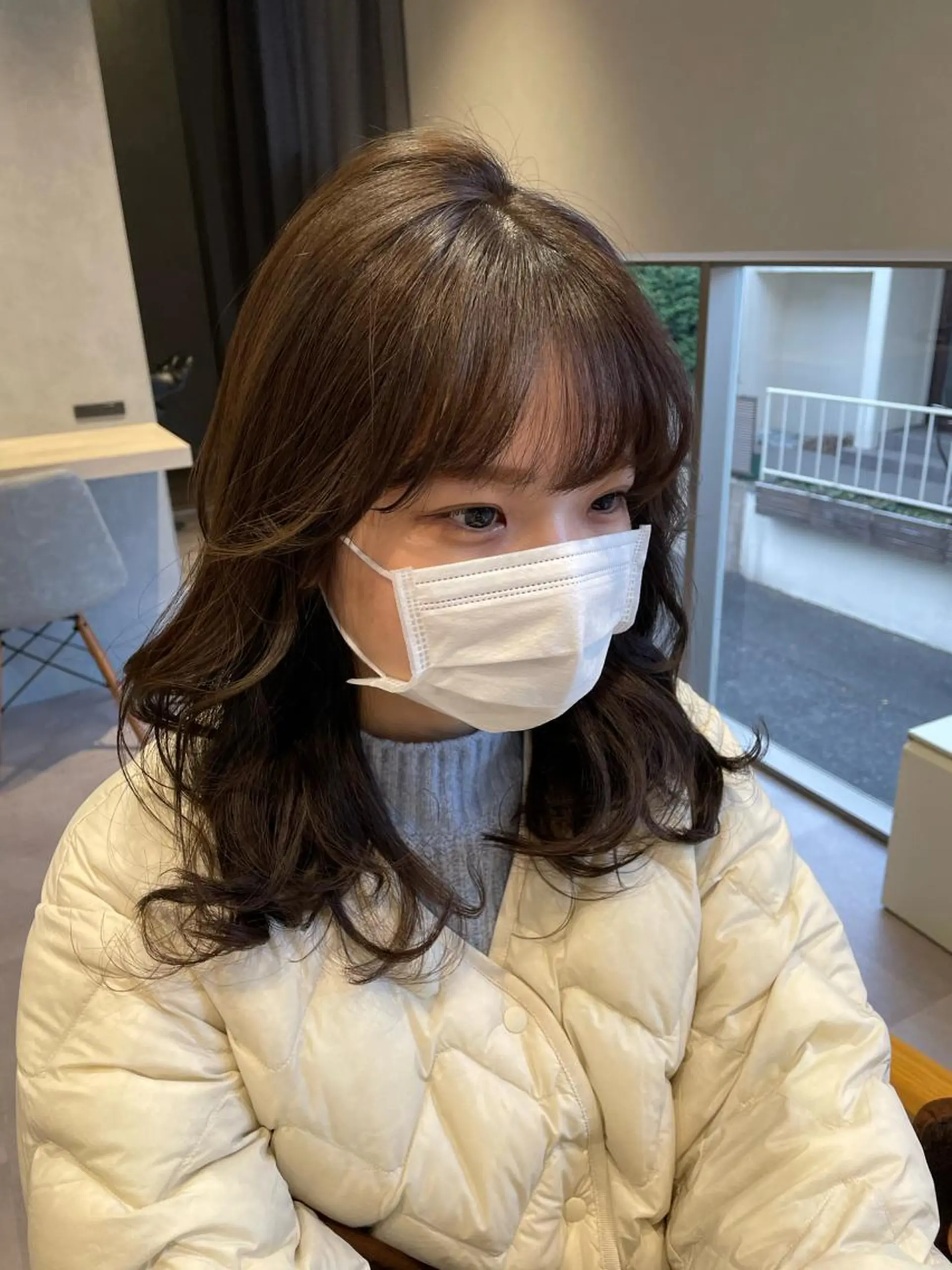 セミロング エギョモリ 外国人風カラー ハイライト 髪質改善 タンバルモリ 韓国風/オシャレ /縮毛矯正/滝口琴未のヘアスタイル