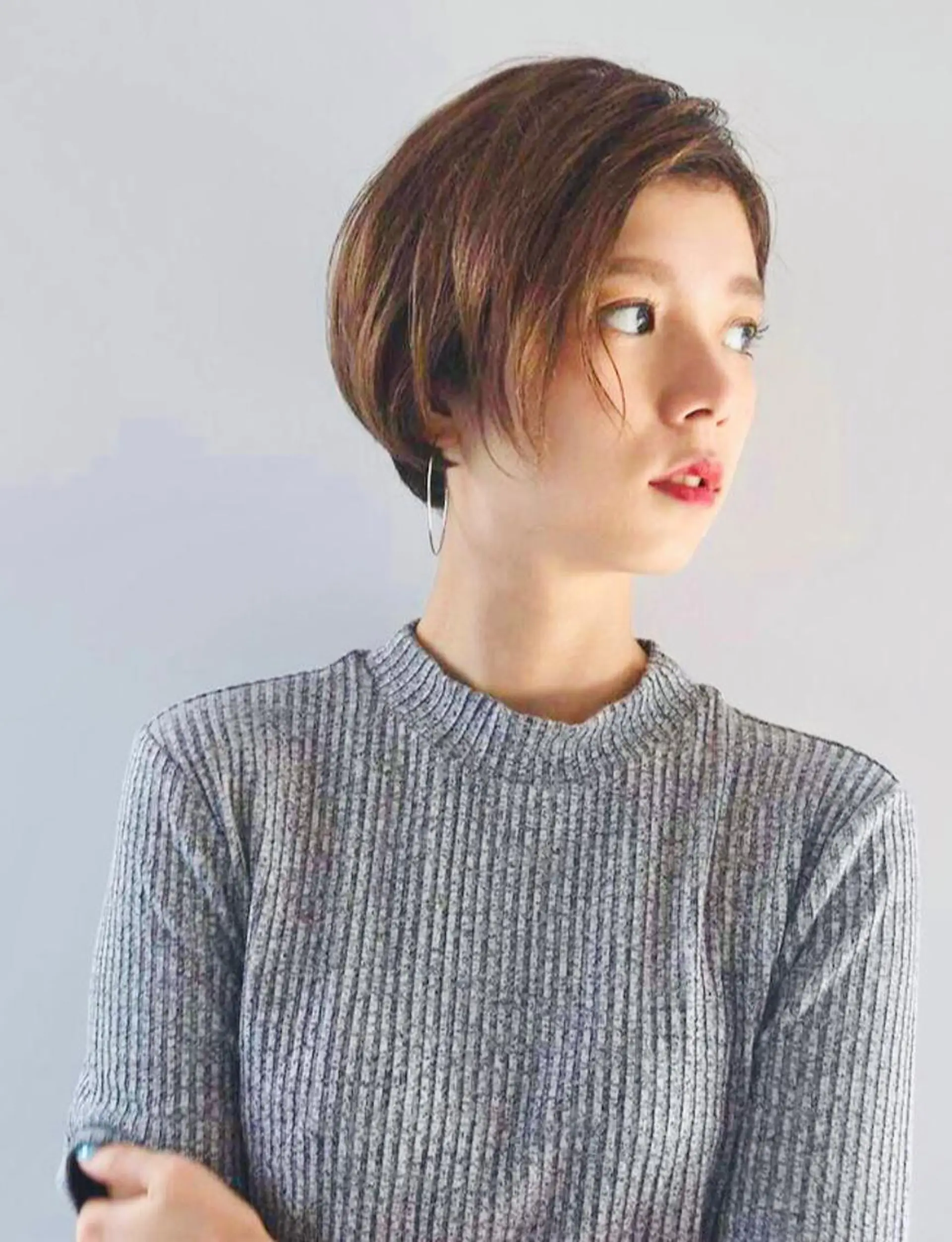 ショート ショートヘア カット ヘアカラー トリートメント hoNua. 栄/透明感カラーのヘアスタイル