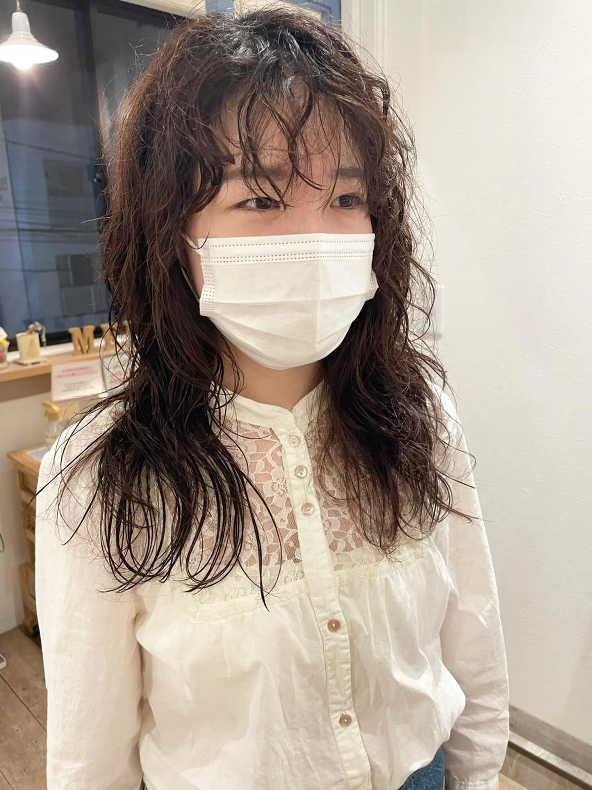 セミロング パーマ セミロングパーマ 🩰オリーブ/ ベージュ松本咲花🩰のヘアスタイル