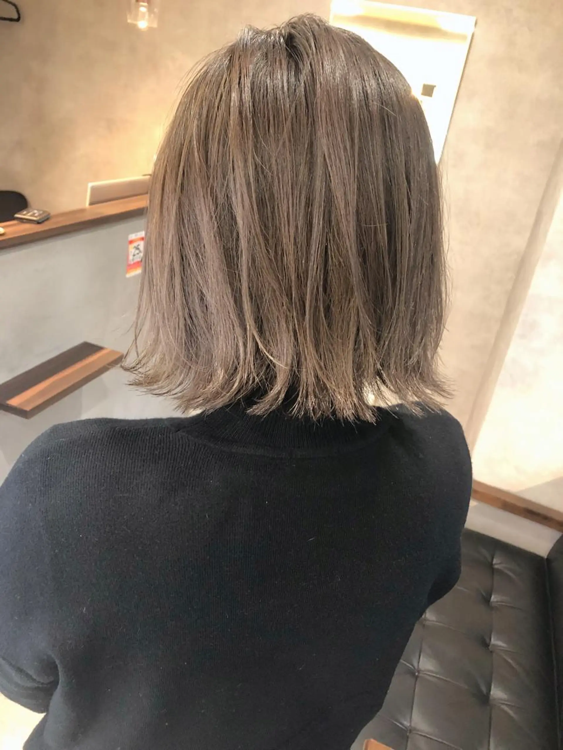 ミディアム カラー アッシュ バレイヤージュ ベージュカラー ブリーチ ダブルカラー RIENSリエンス ✂️木村康二✂️のヘアスタイル