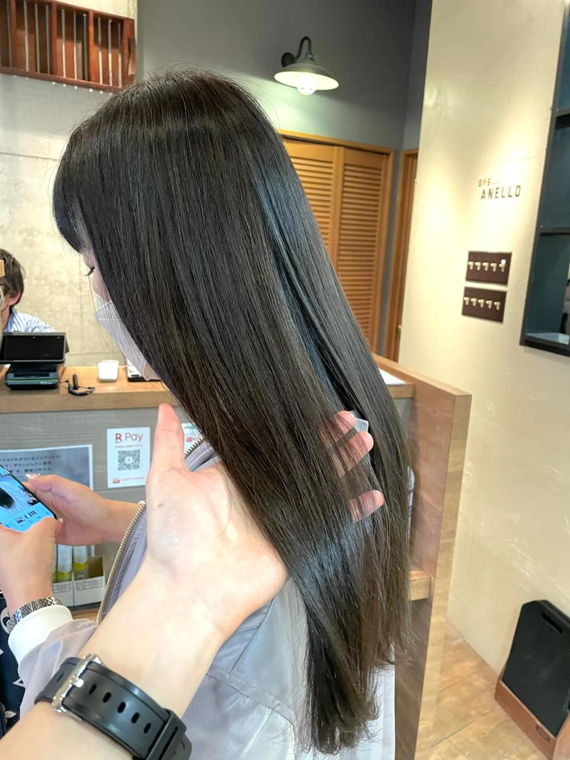 セミロング カラー ハイライトカラー ハイライト OPShair　ANELLO所属・ショート/ボブ/ メンズ/縮毛矯正のヘアスタイル