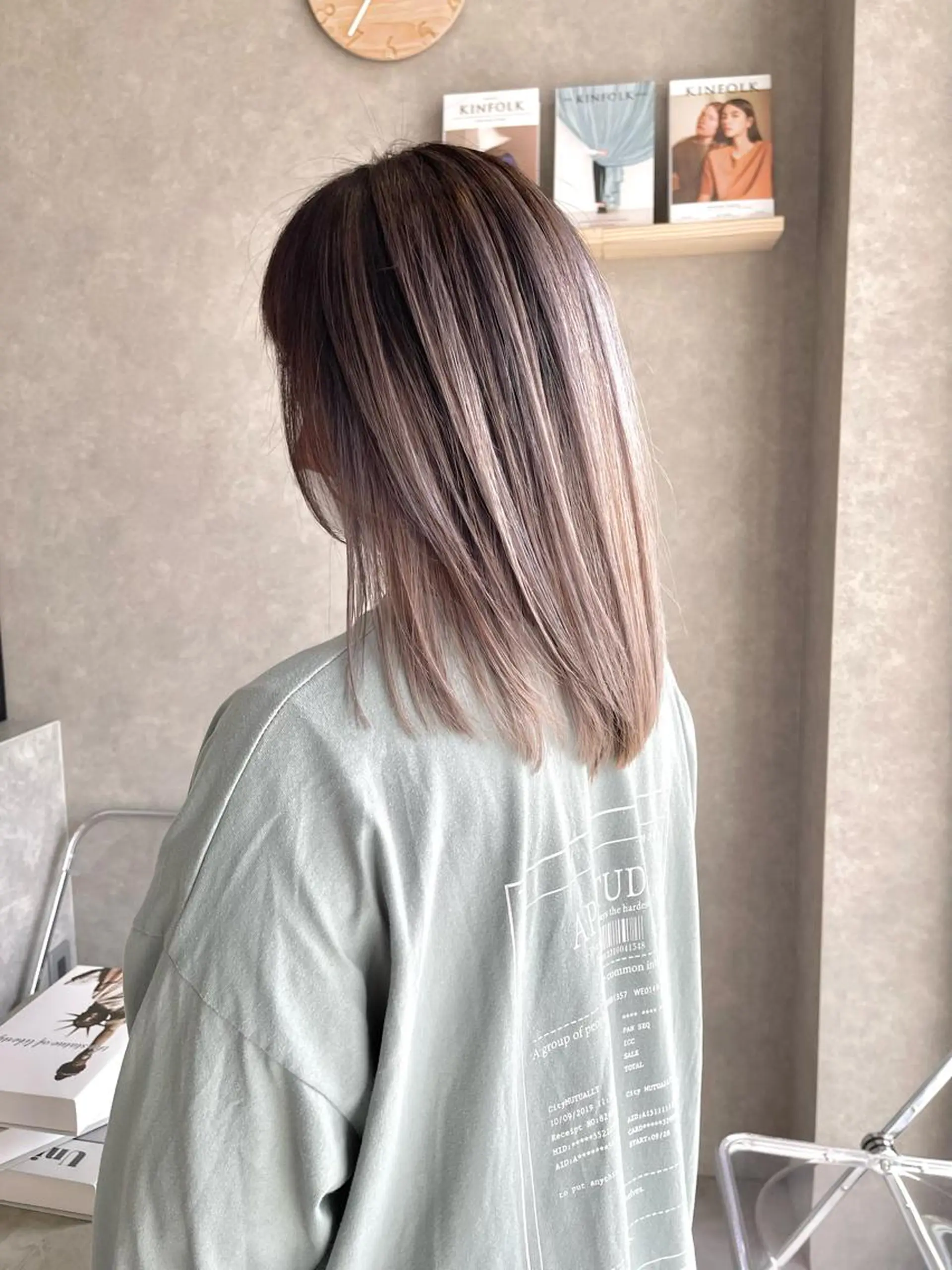 セミロング カラー ヘアカラー トリートメント mood tatemachiのヘアスタイル