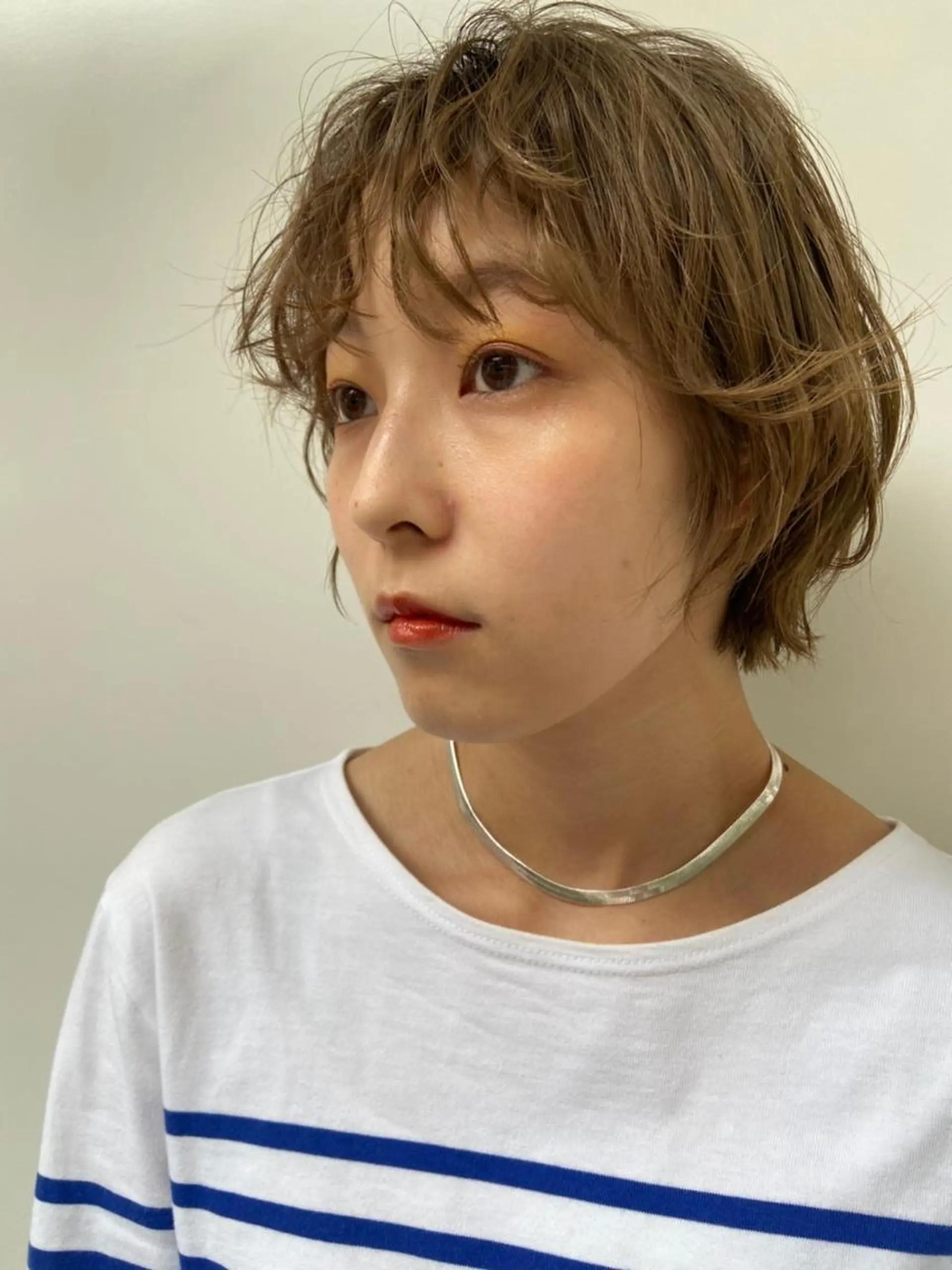 ミディアム パーマ カラー ミディアムパーマ ダブルカラー グラデーションカラー ハイライトカラー イルミナカラー CEINE PATHのヘアスタイル