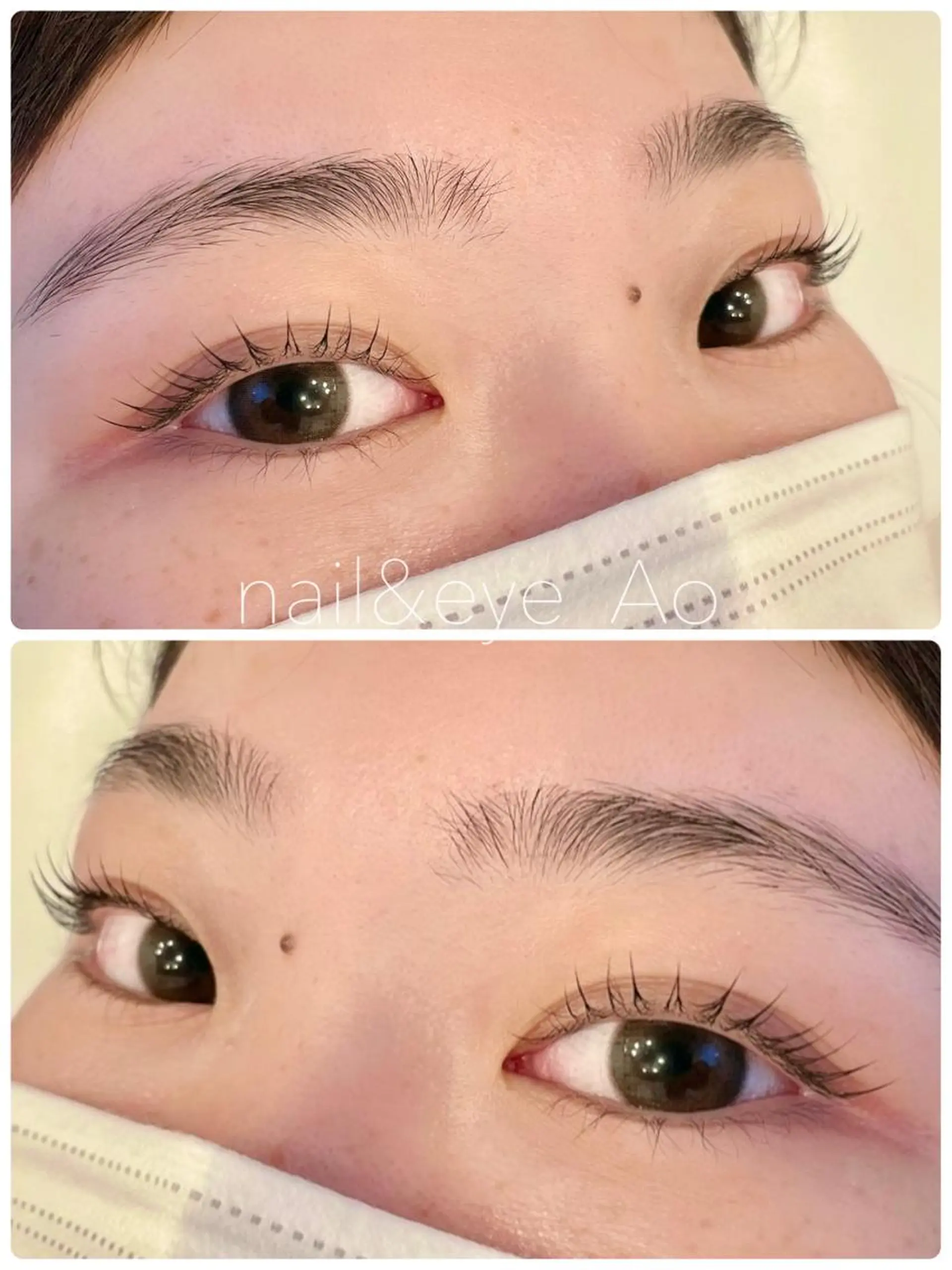 セミロング カラー パーマ ヘアアレンジ キッズ ネイル マツエク・マツパ アイブロウ 束感まつ毛 ナチュラル マツパ nail&eye Aoのマツエク・マツパデザイン