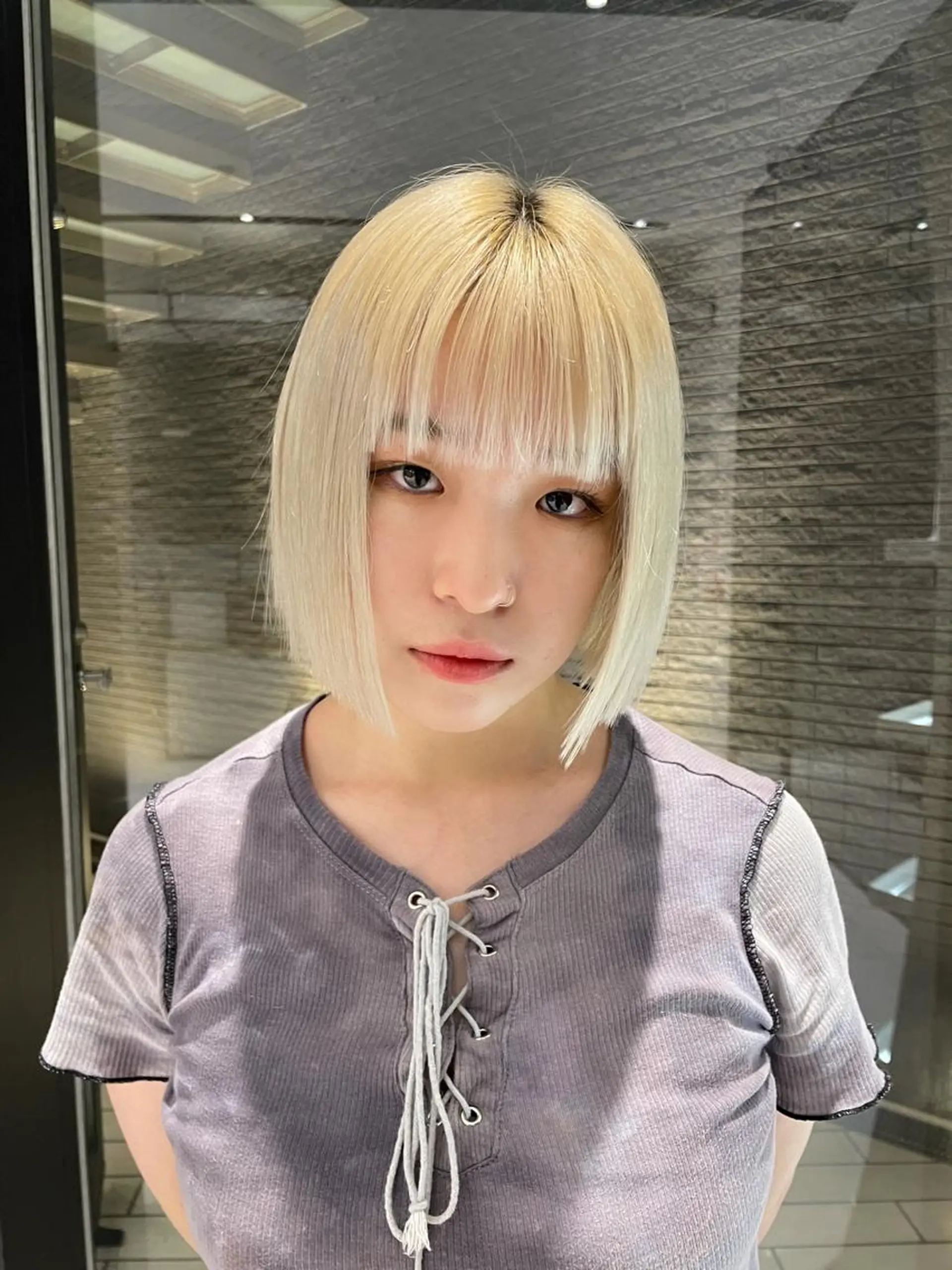 ショート カラー ヘアアレンジ 似合わせカット ハッシュカット/ 韓国ヘア☽⋰mahoのヘアスタイル