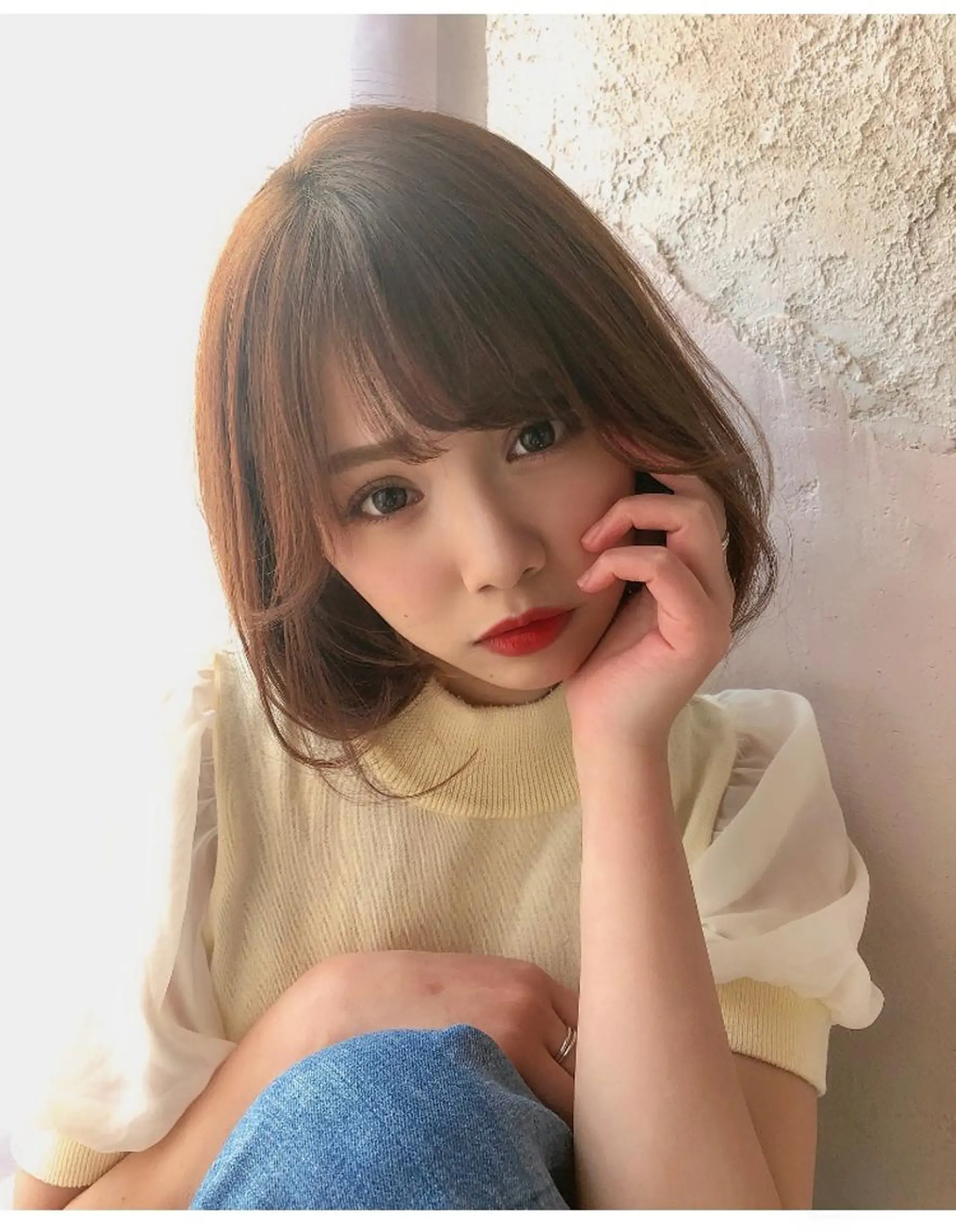 ミディアム ボブ 似合わせカット カット ヘアカラー トリートメント 代表山口ひな 髪質改善のプロのヘアスタイル