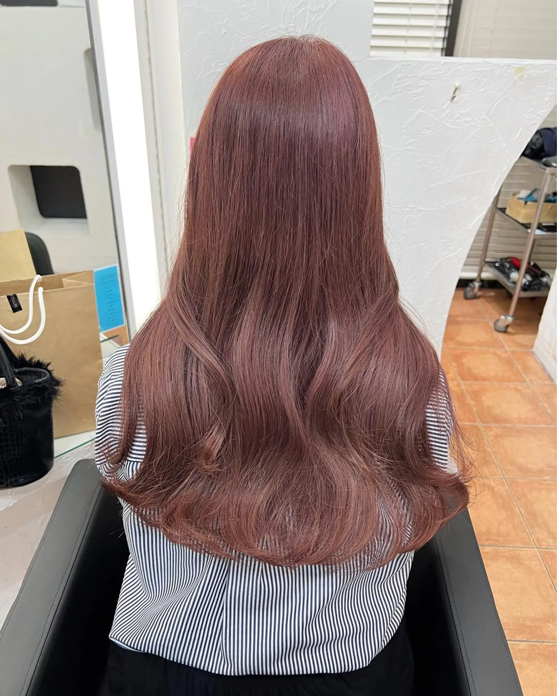 ロング カラー ベージュカラー ピンクカラー ピンクベージュ ピンクカラー/ ブリーチなしRINAのヘアスタイル