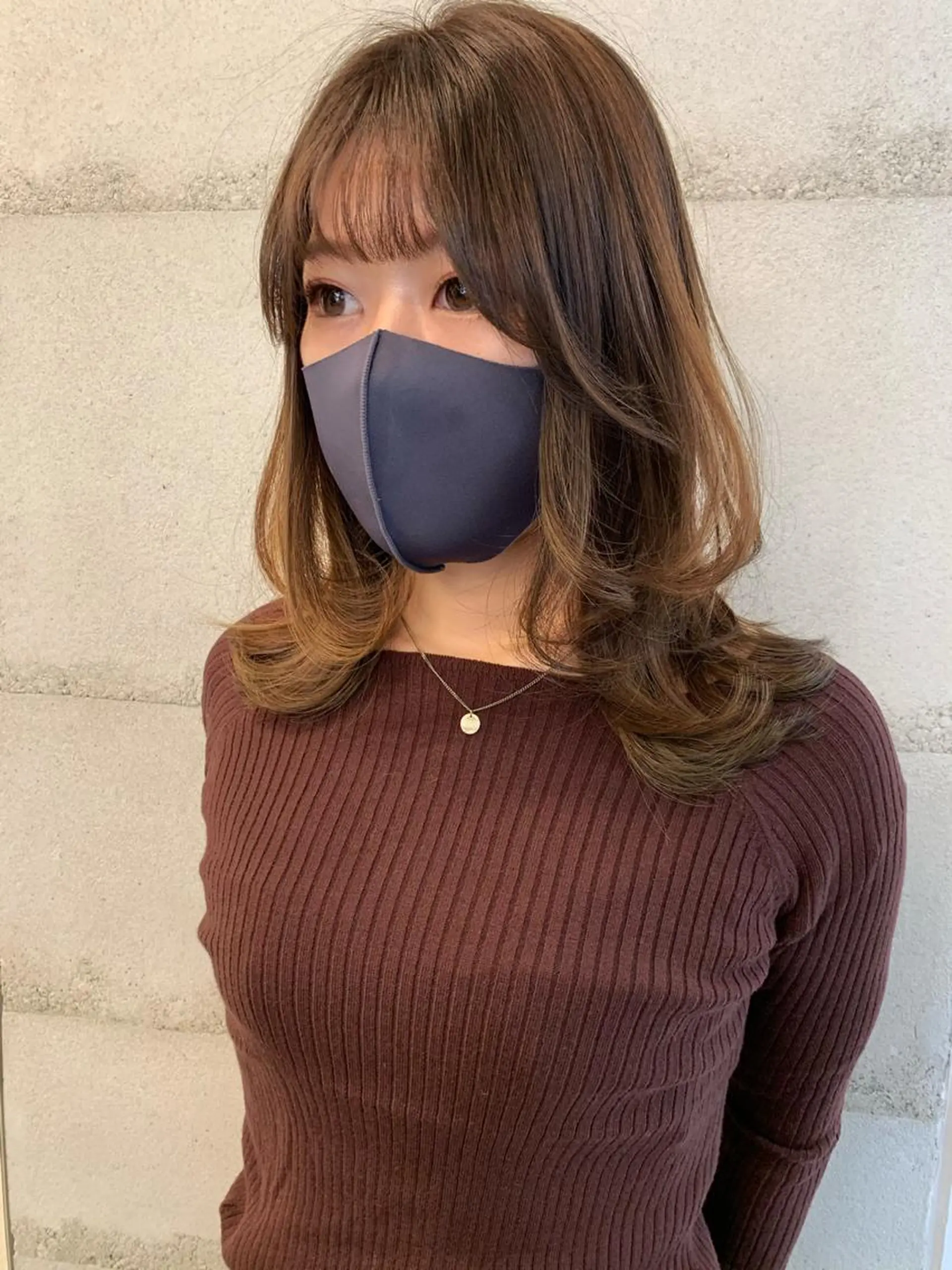 ミディアム カラー 透明感/オリーブ/ グレージュ/YUKAのヘアスタイル